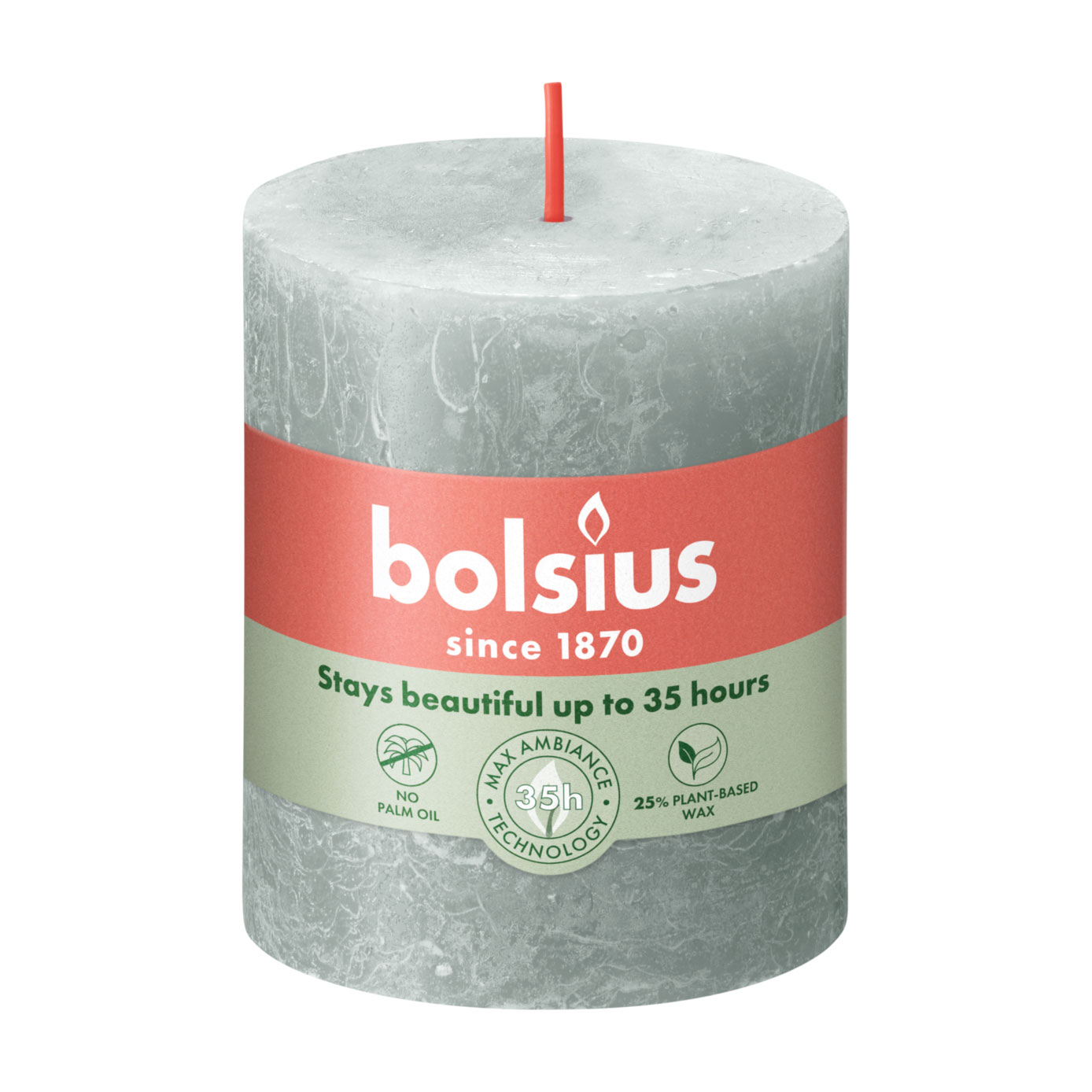 

Циліндрична свічка Bolsius Rustic Shine Нефритово-зелений, 80*68 мм