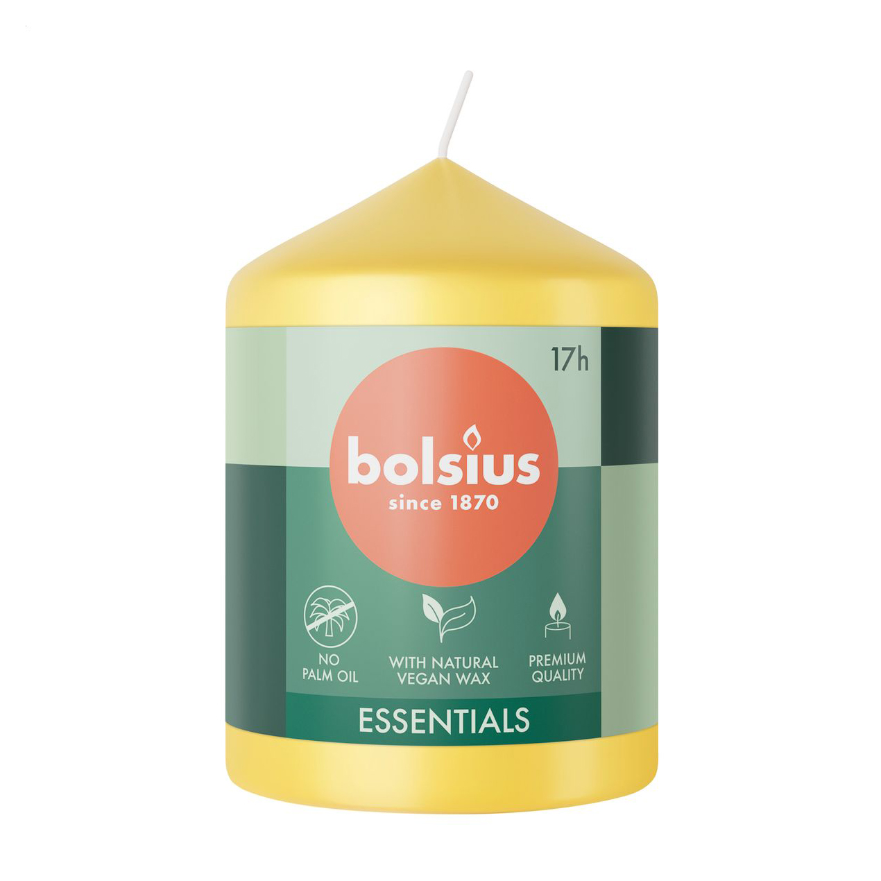 

Циліндрична свічка Bolsius Essentials Сонячно-жовтий, 80*58 мм