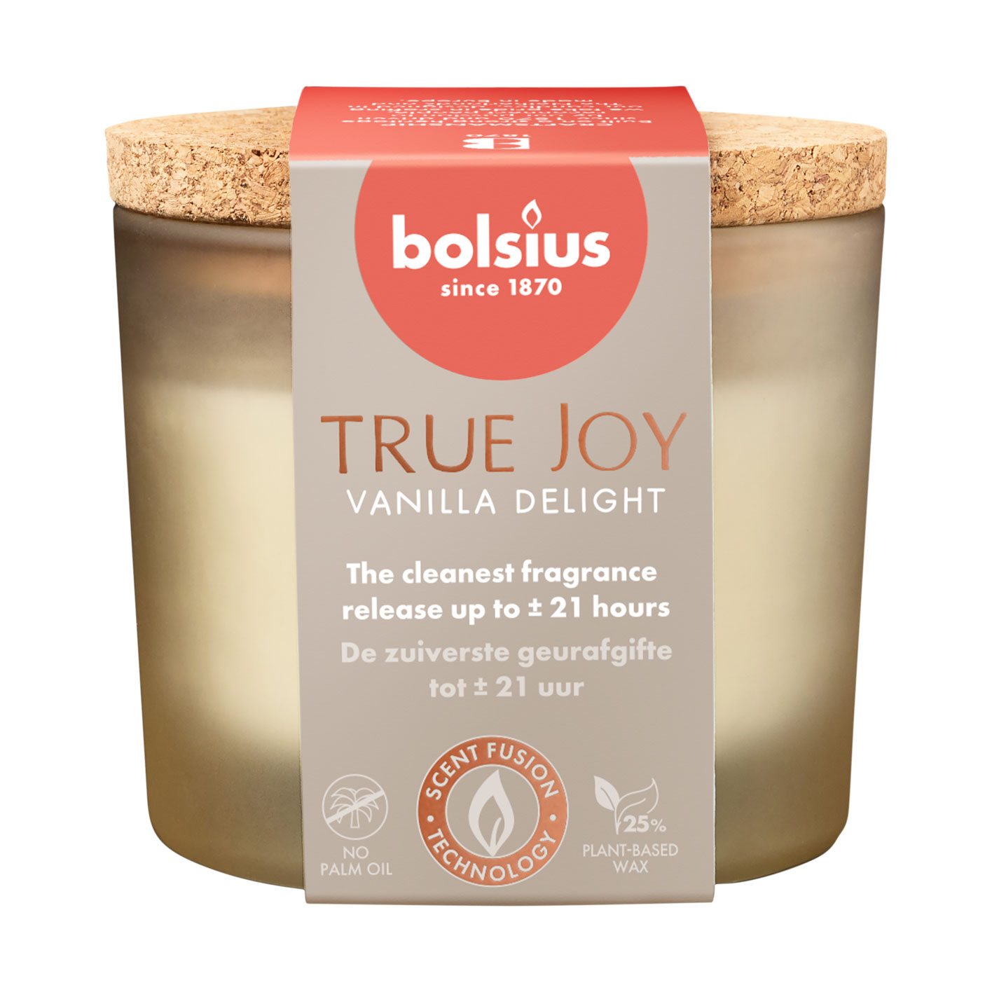 

Ароматична свічка в склянці Bolsius True Joy Vanilla Delight, 66*83 мм