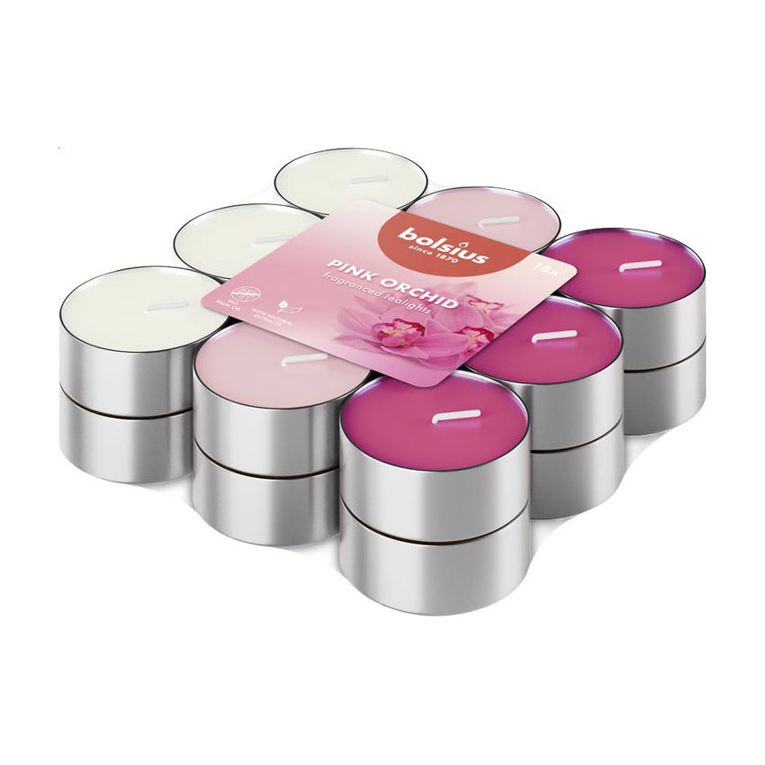 

Набір чайних свічок Bolsius Tealights 3.5h Pink Orchid, 18 шт