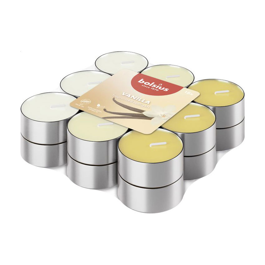 

Набір чайних свічок Bolsius Tealights 3.5h Vanilla, 18 шт