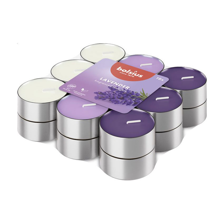 

Набір чайних свічок Bolsius Tealights 3.5h Lavender, 18 шт