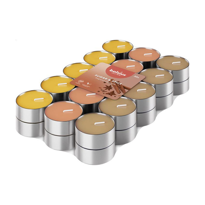 

Набір чайних свічок Bolsius Tealights 3.5h Sugar & Spice, 30 шт