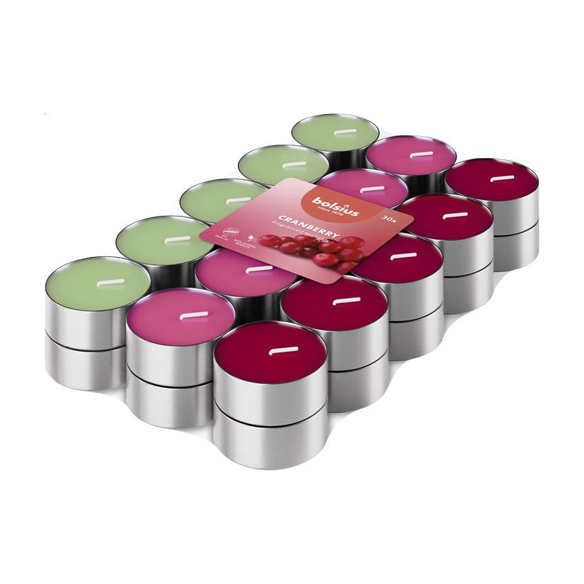 

Набір чайних свічок Bolsius Tealights 3.5h Cranberry, 30 шт