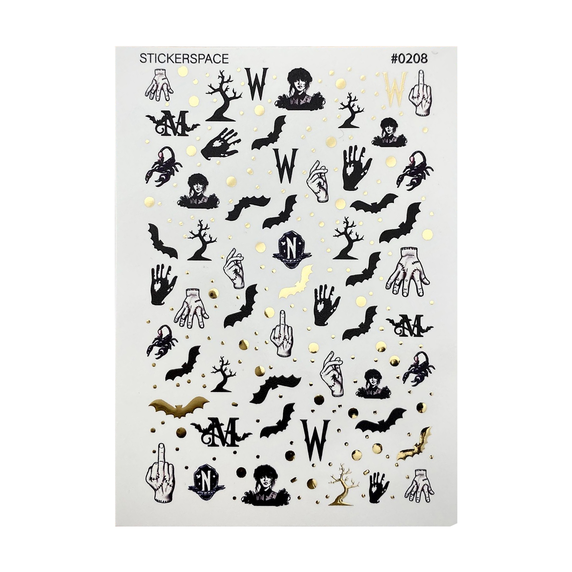 

Наліпки для дизайну нігтів StickersSpace Sliders Foil Combi (0208)