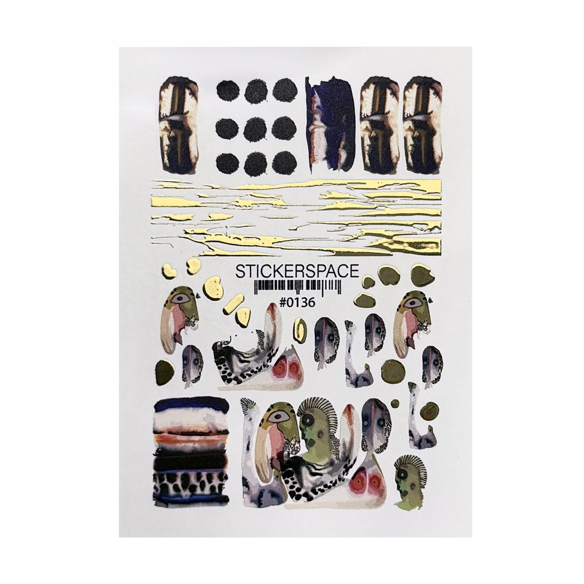 

Наліпки для дизайну нігтів StickersSpace Sliders Foil Combi (0136)