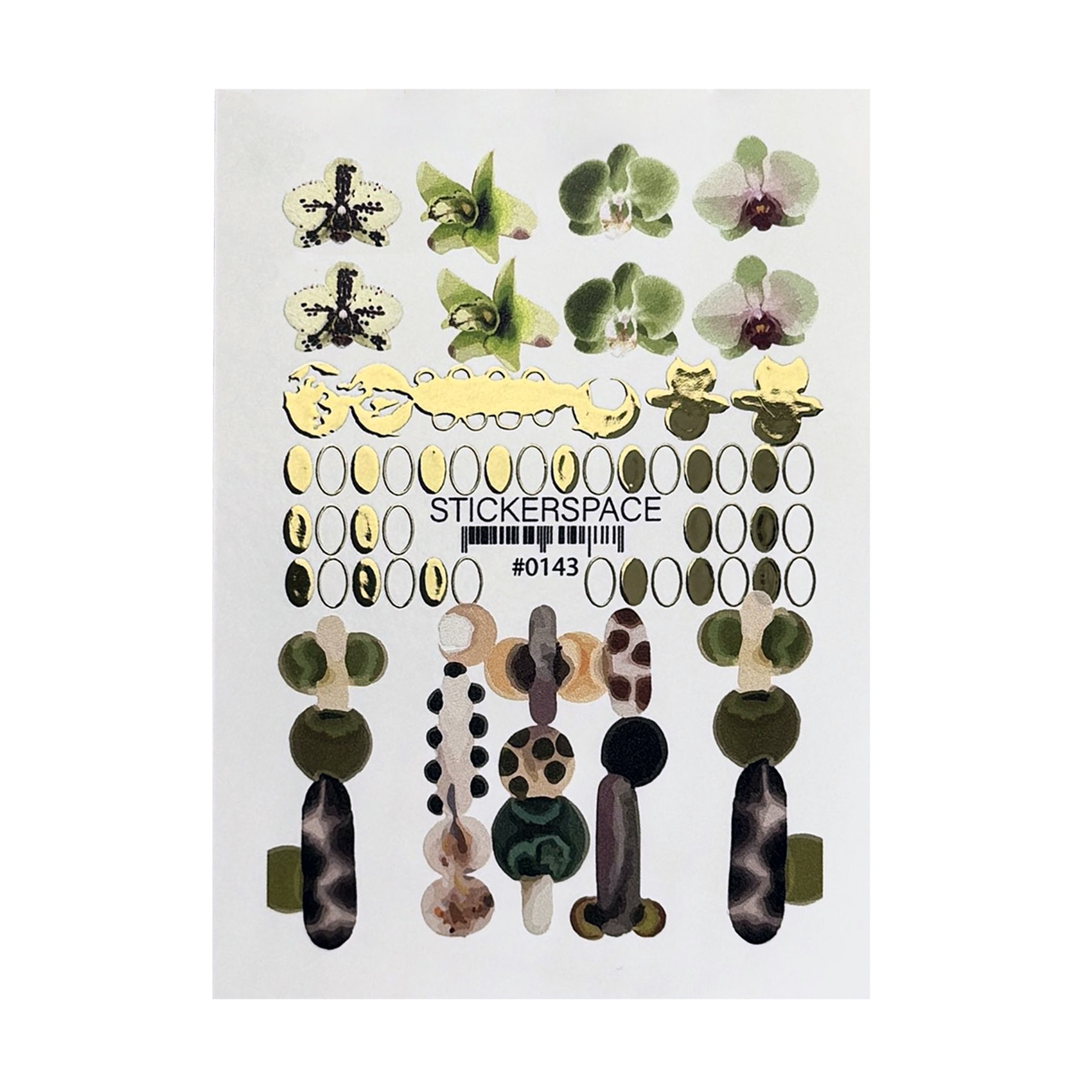 

Наліпки для дизайну нігтів StickersSpace Sliders Foil Combi (0143)