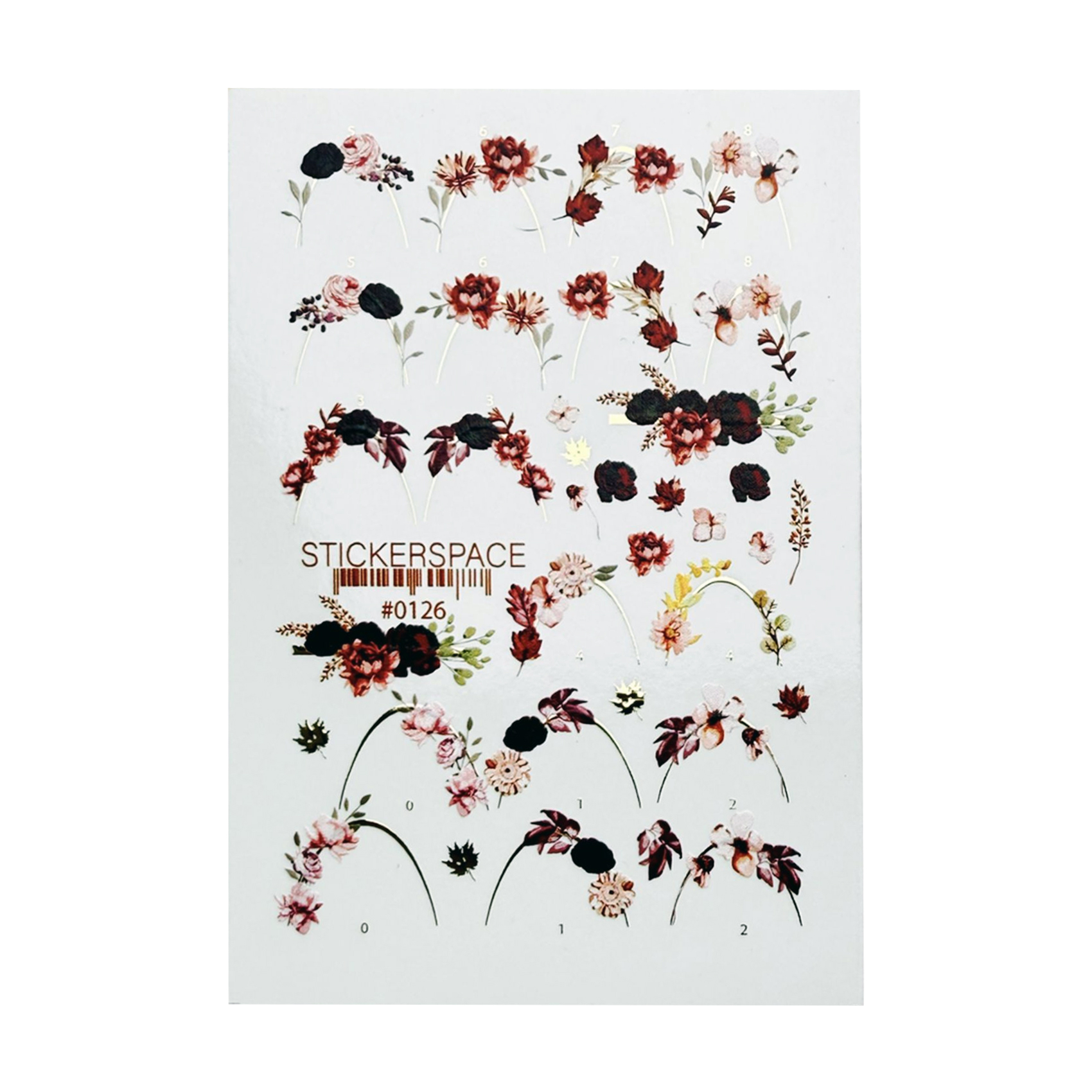 

Наліпки для дизайну нігтів StickersSpace Sliders Foil Combi (0126)