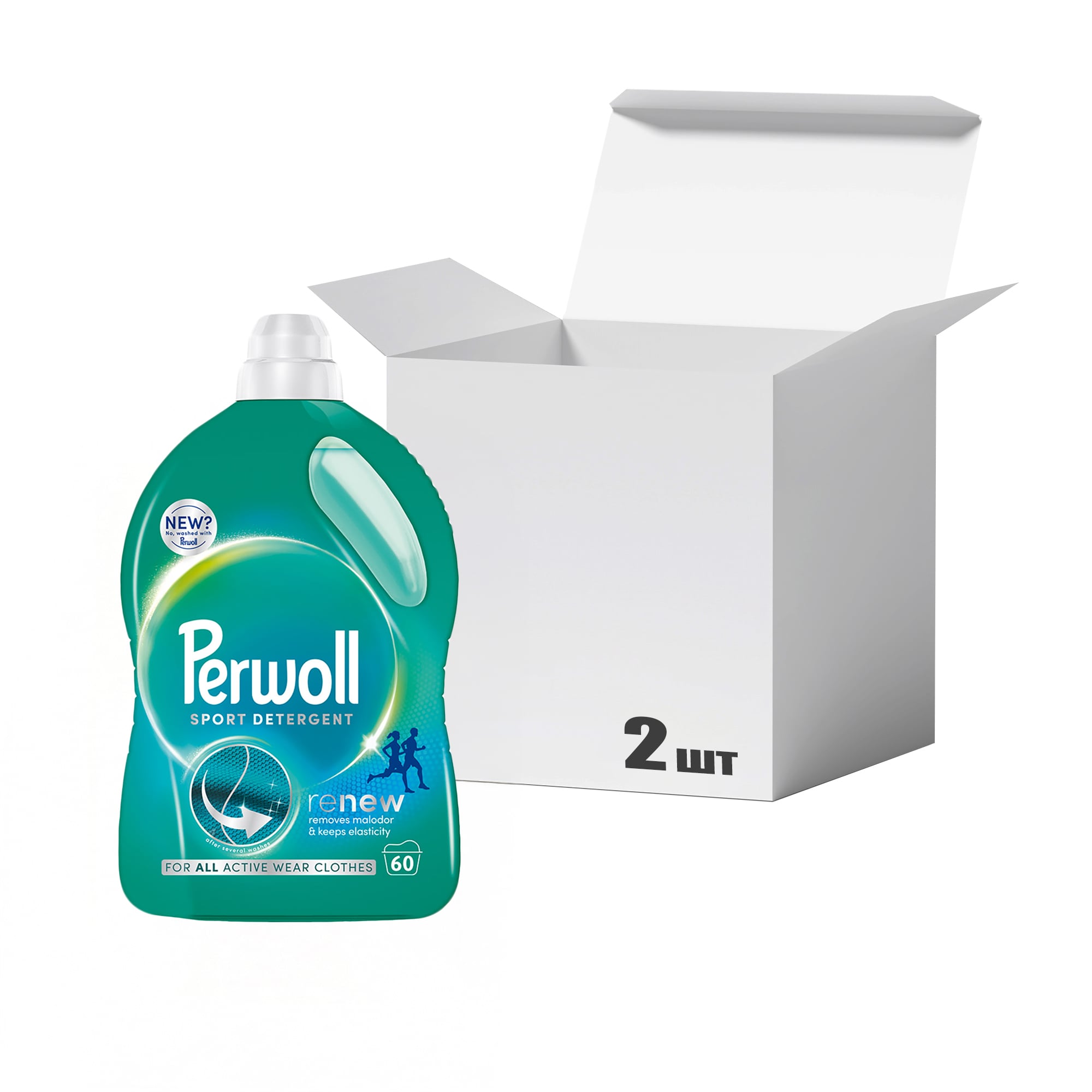 

Упаковка засобів для делікатного прання Perwoll Renew Sport Detergent Догляд та освіжальний ефект, 60 циклів прання, 3 л * 2 шт