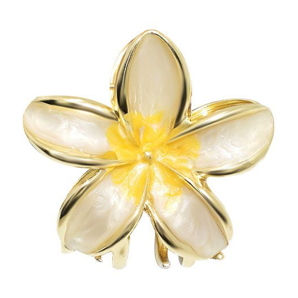 

Заколка-краб для волосся Квітка, біло-золота, 1 шт (E25092655)