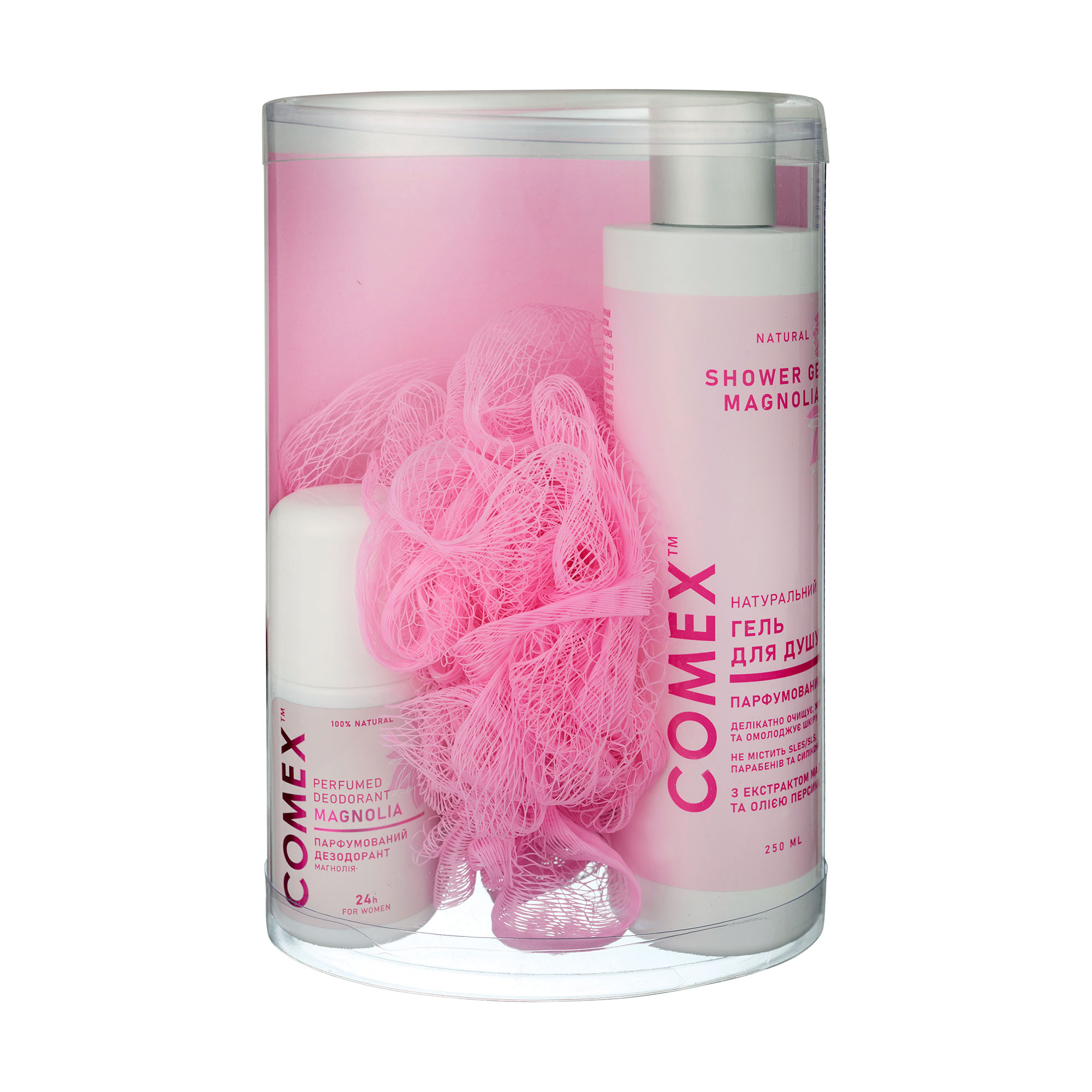

Подарунковий набір для тіла Comex Магнолія (гель для душу, 250 мл + дезодорант, 50 мл + мочалка, 1 шт)