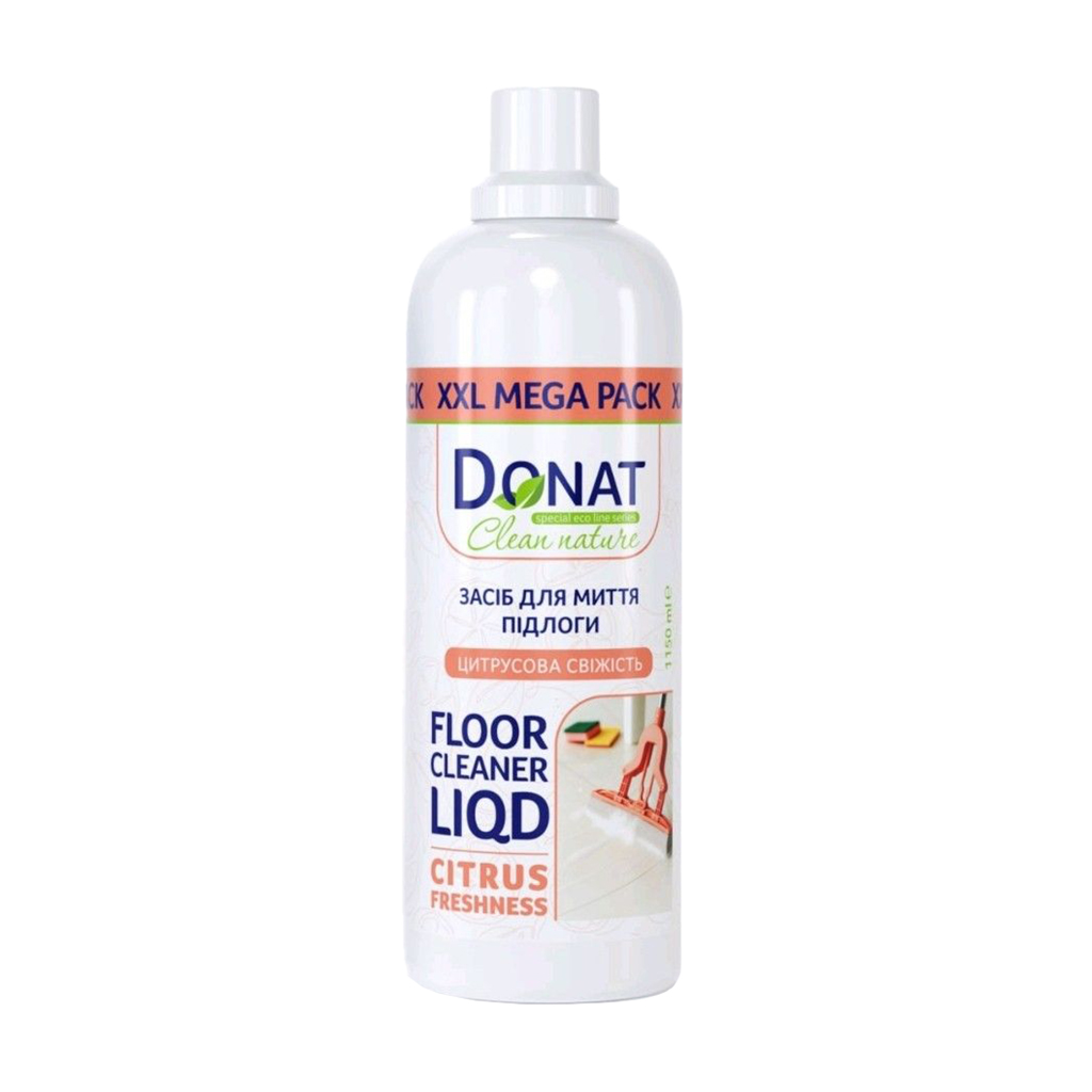 

Уцінка! Засіб для миття підлоги Donat Clean Nature Floor Cleaner Liqd Citrus Freshness Цитрусова свіжість, 1.15 л