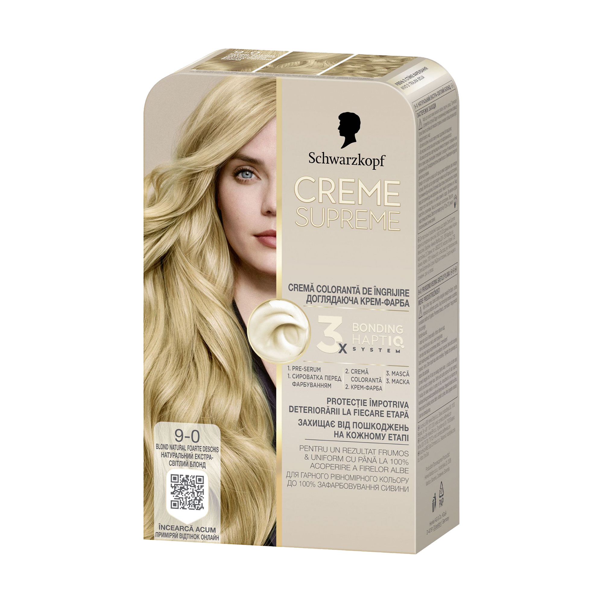

Уцінка! Перманентна крем-фарба для волосся Creme Supreme 9-0 Натуральний екстра-світлий блонд, 182 мл