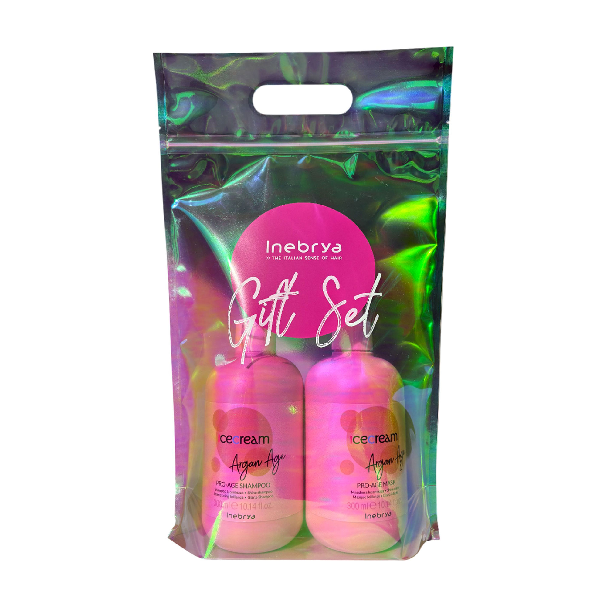 

Уцінка! Подарунковий набір для волосся Inebrya Ice Cream Argan Age Gift Set (шампунь, 300 мл + маска, 300 мл)