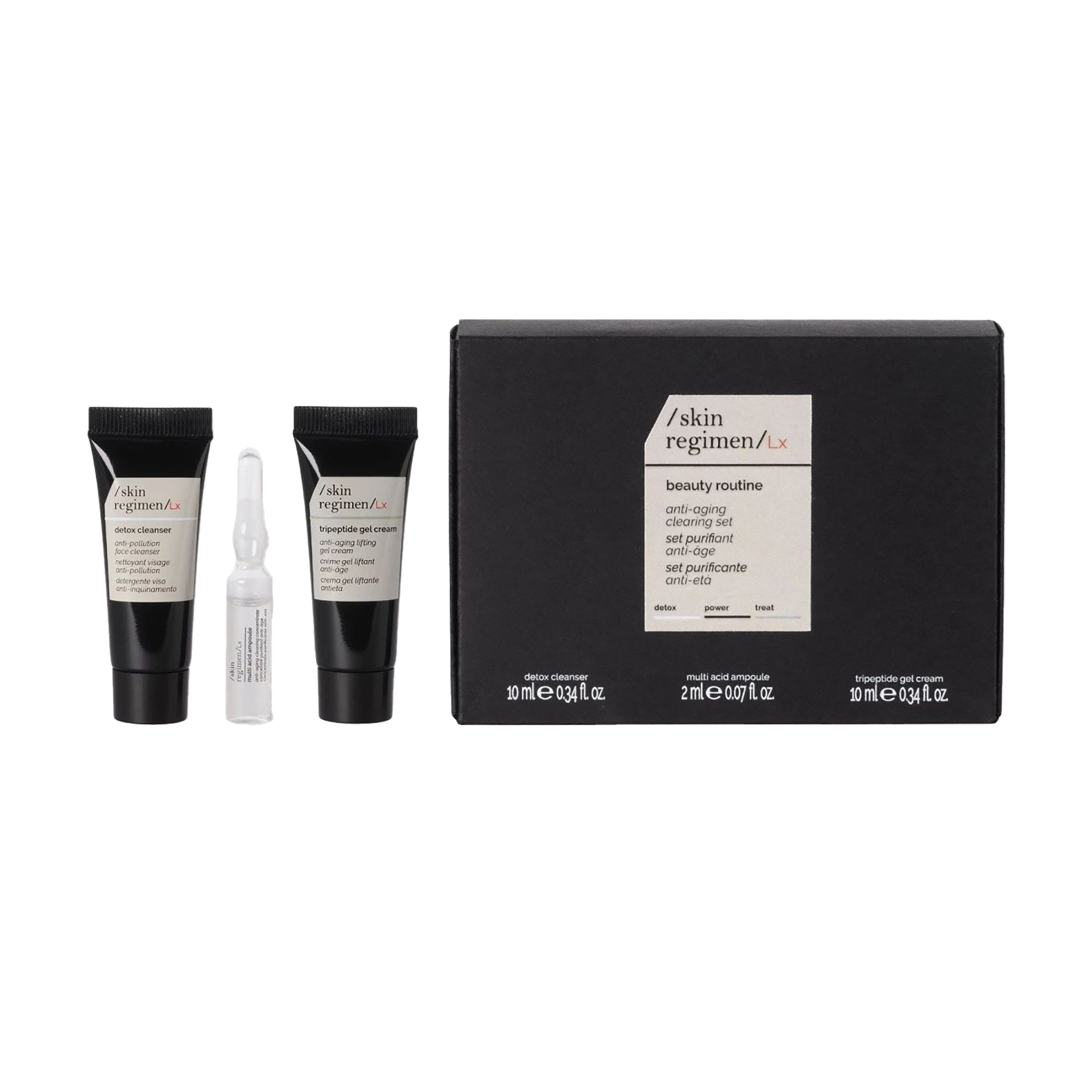 

Набір для догляду за обличчям Comfort Zone Skin Regimen Lx Beauty Routine Kit (детокс-клінсер, 10 мл + концентрат, 2 мл + гель-крем, 10 мл)