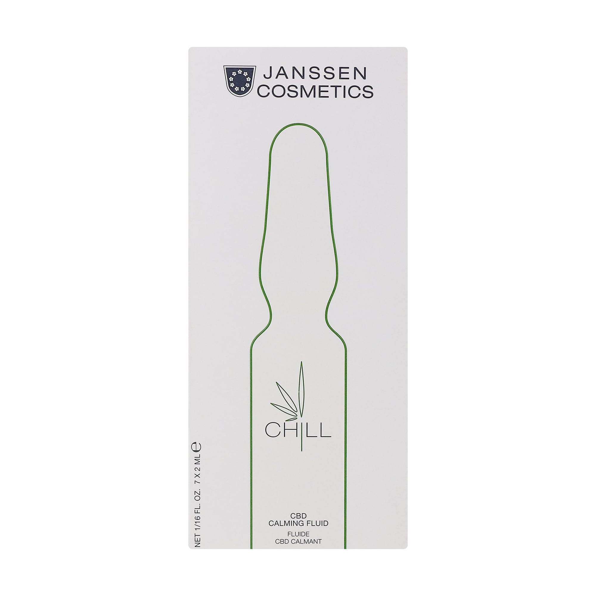

Заспокійливий ампульний флюїд для обличчя Janssen Cosmetics Chill CBD Calming Fluid, 7*2 мл