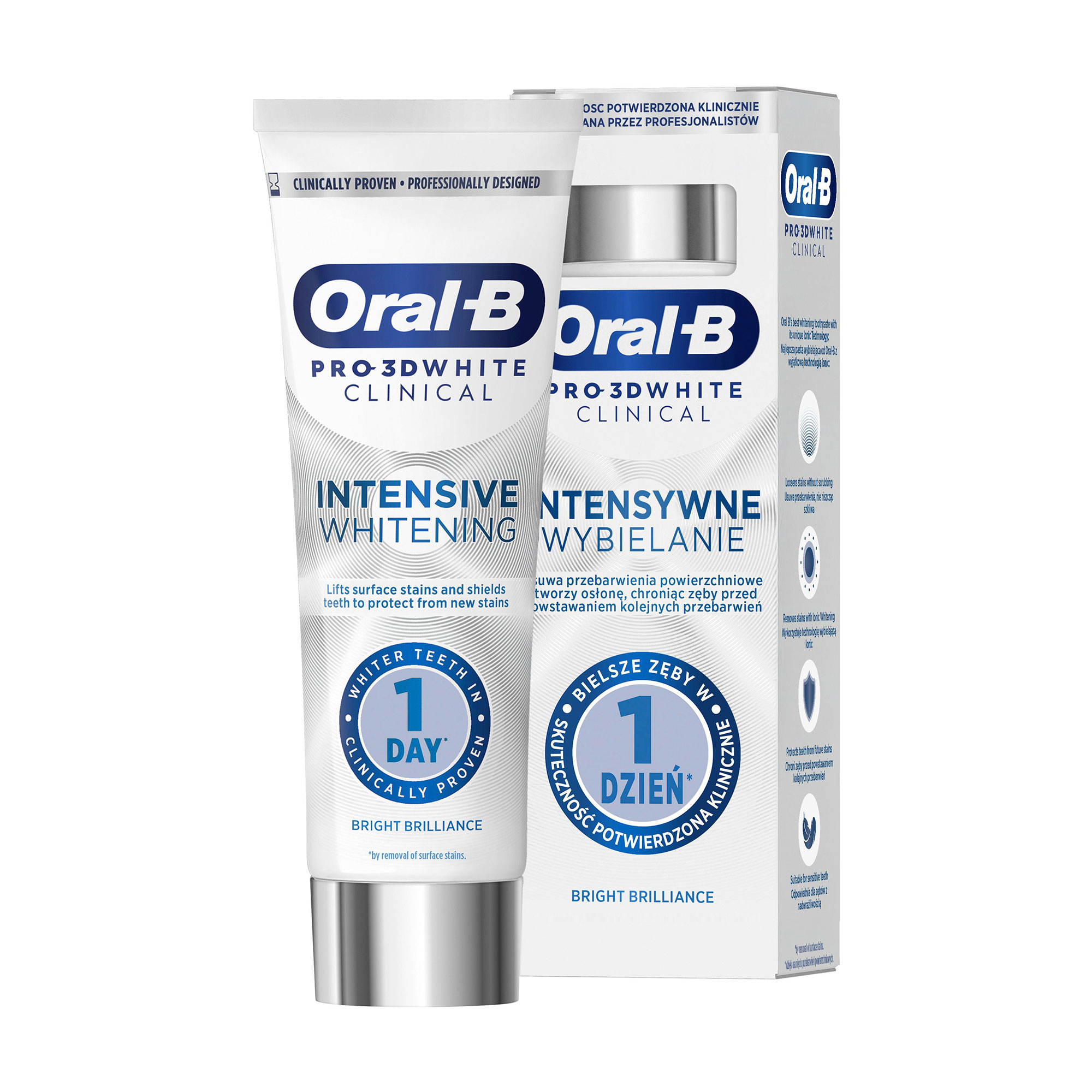 

Зубна паста Oral-B Pro-3D White Clinical Intensive Whitening Яскравий блиск, 75 мл