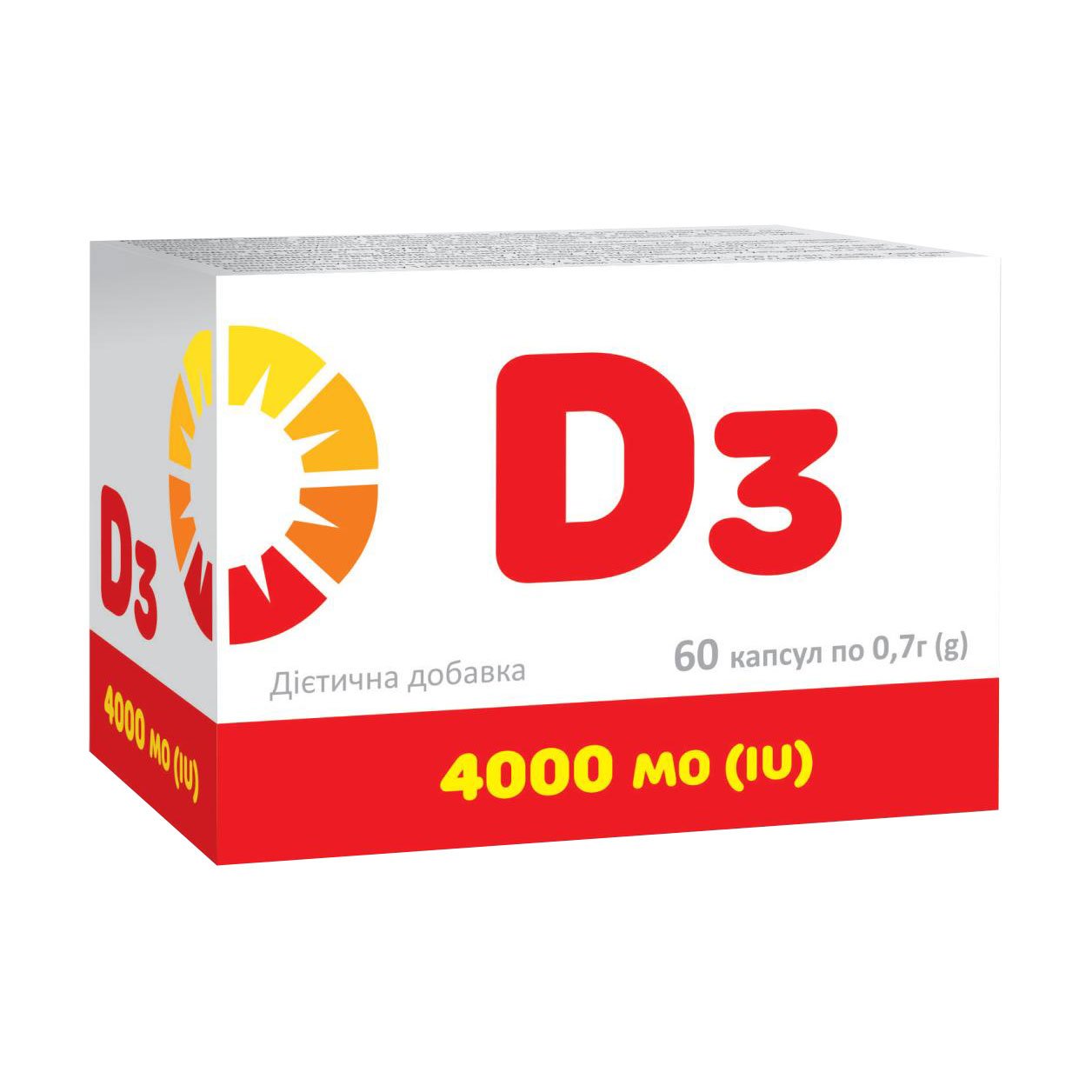 

Вітамін D3 Farmakom D3, 4000 МО, 60 капсул