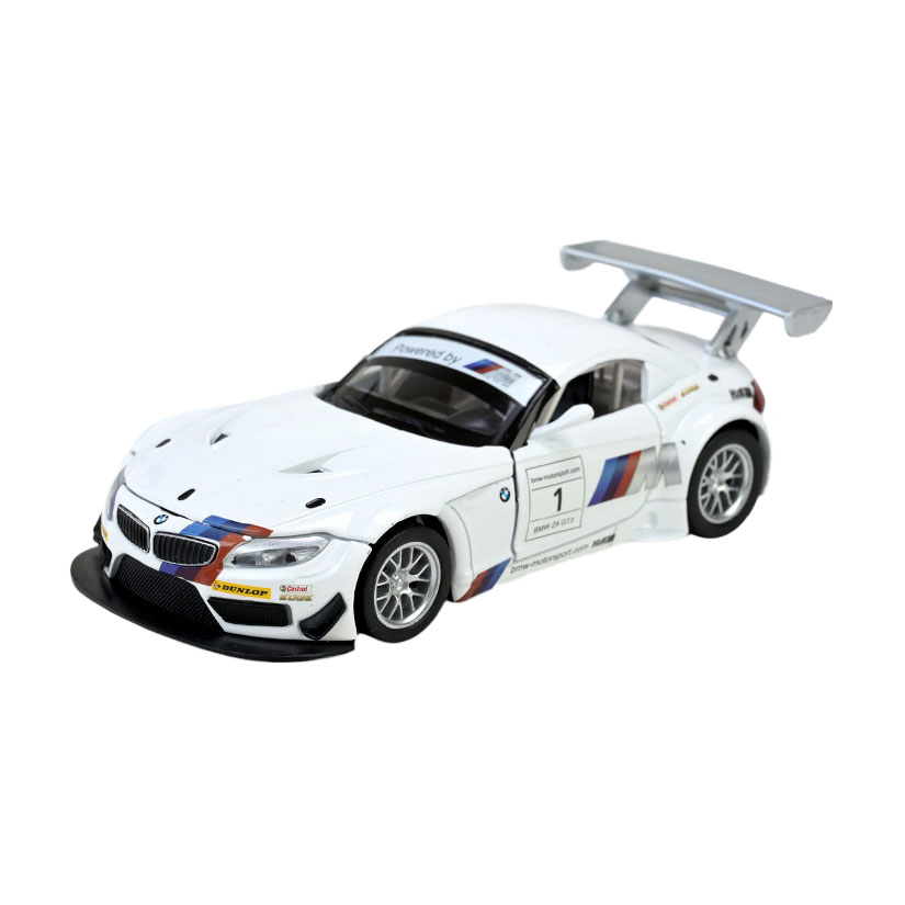 

Автомодель Автопром BMW Z4 GT3, 1:32, у коробці, зі світлом та звуком, біла, від 3 років, 14*6.5*4 см (68349)