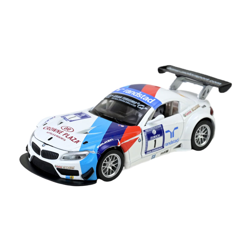 

Автомодель Автопром BMW Z4 GT3, 1:32, у коробці, зі світлом та звуком, біла, від 3 років, 14.5*6.5*4 см (68349C)