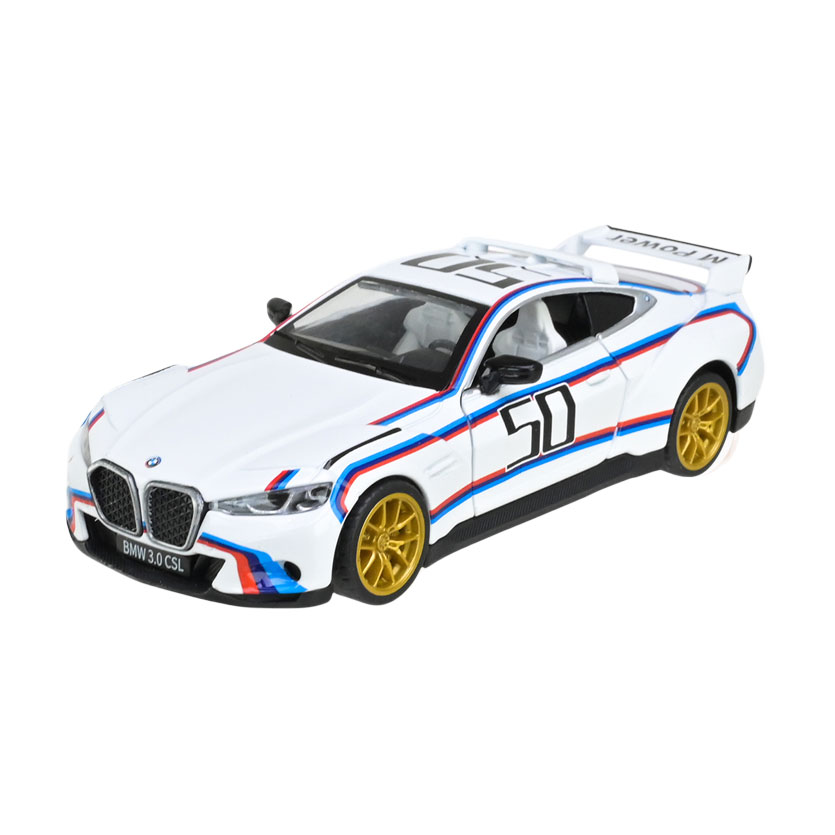 

Автомодель Автопром BMW 3.0 CSL, 1:34, у коробці, зі світлом та звуком, біла, від 3 років, 14*5.5*4 см (68732A)