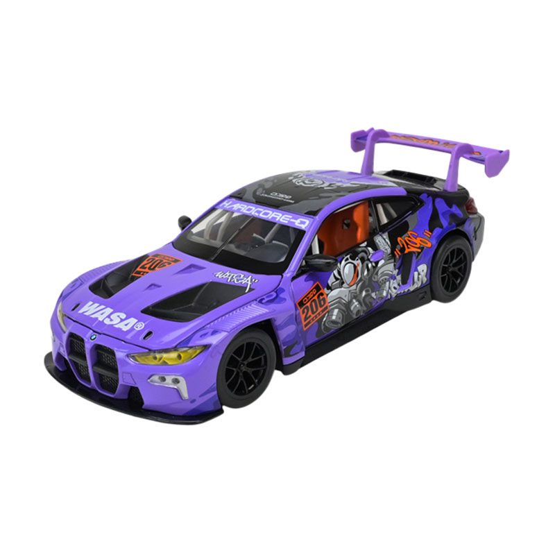 

Автомодель Автопром BMW M4 GT3, 1:24, у коробці, зі світлом та звуком, фіолетова, від 3 років, 21*8.5*5.5 см (68296A(P))