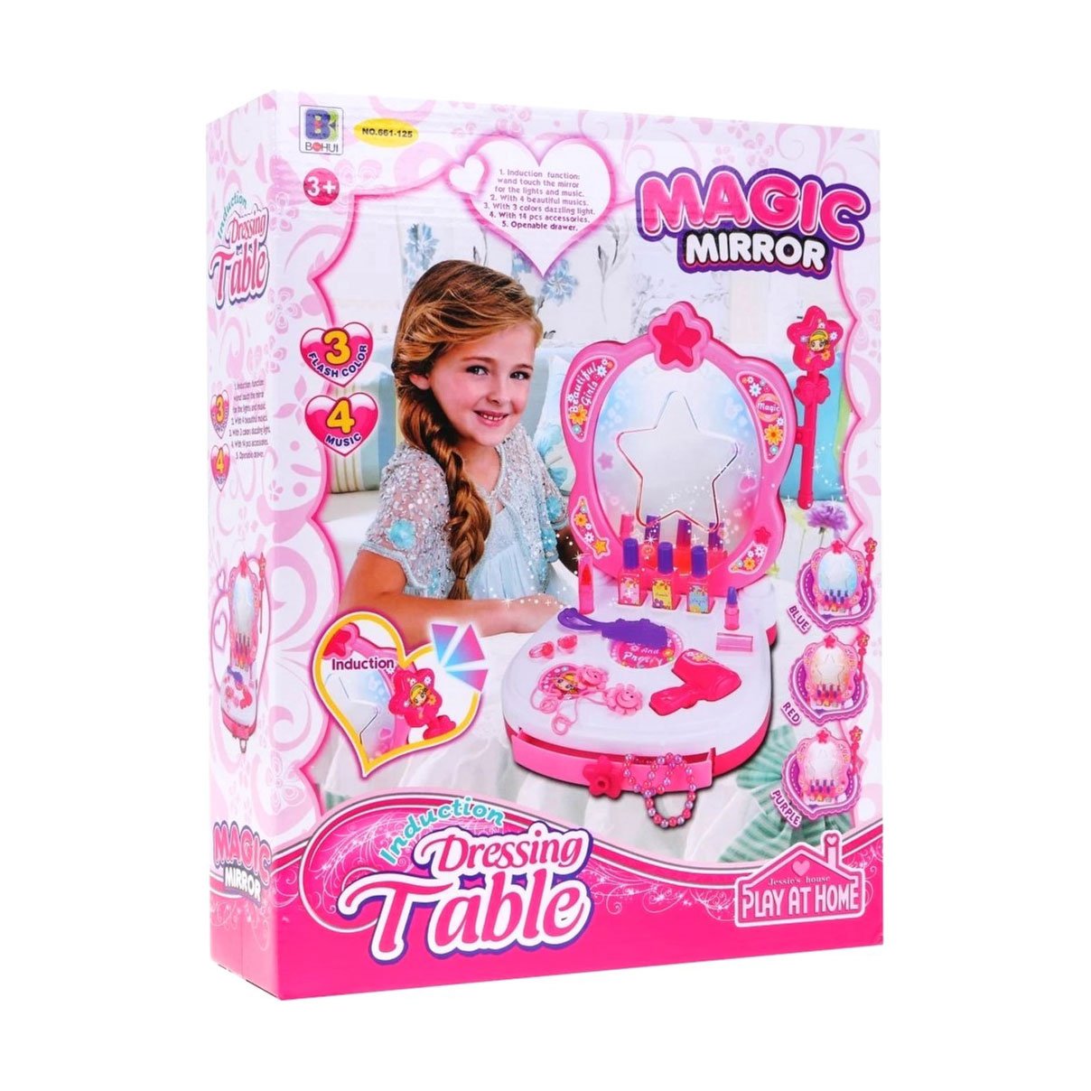 

Іграшка туалетний столик Shantou Jinxing з аксесуарами, зі звуком та світлом, від 3 років, 32*26*6 см (661-125)