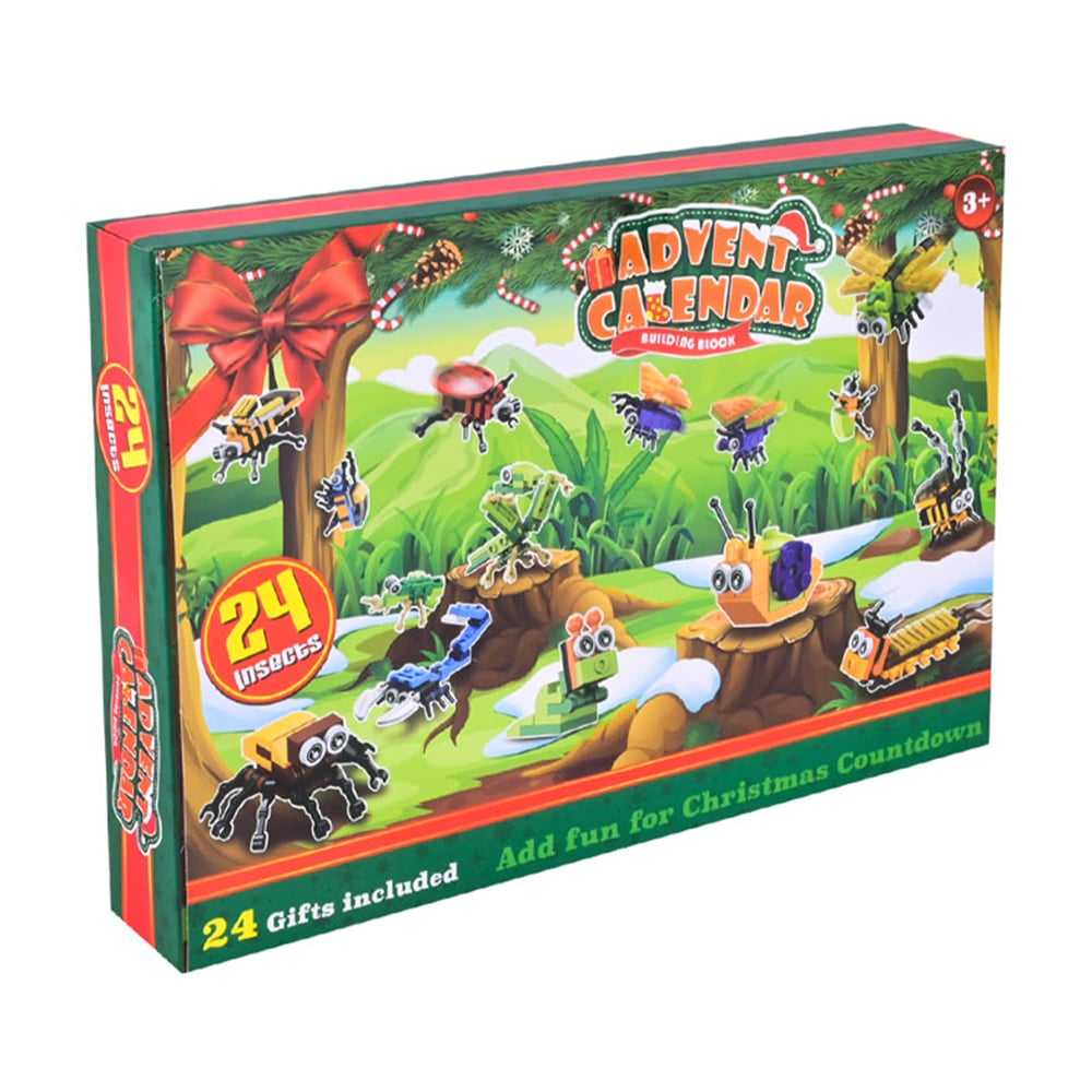 

Дитячий адвент-календар Shantou Jinxing Конструктор-сюрприз Комахи, від 3 років, 32.5*22.5*5 см, 24 відділення (Q2 (85017A))