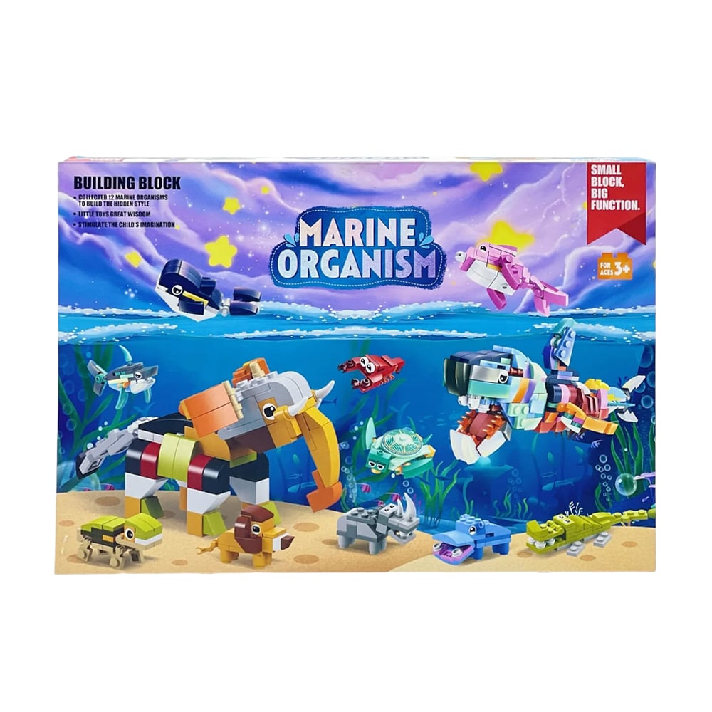 

Дитячий адвент-календар Shantou Jinxing Конструктор-сюрприз Морські тварини, від 3 років, 32.5*22.5*5 см, 24 відділення (XT-87)