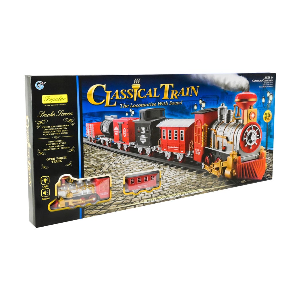 

Дитячий іграшковий набір Shantou Jinxing Залізна дорога, на батарейках, зі світлом та звуком, від 3 років, 59*37.5*7 см, 25 елементів (GY810-3)