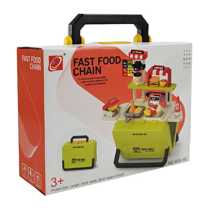 

Дитячий ігровий набір Shantou Jinxing Фастфуд, у коробці, від 3 років, 25*8*19 см, 55 елементів (668-160)