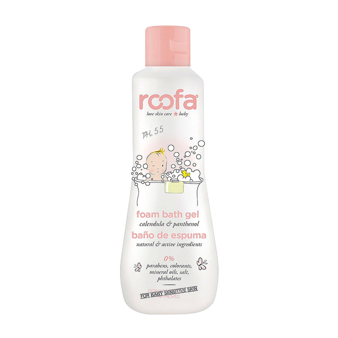 

Дитяча гель-пінка для ванни Roofa Foam Bath Gel з календулою та пентенолом, 300 мл