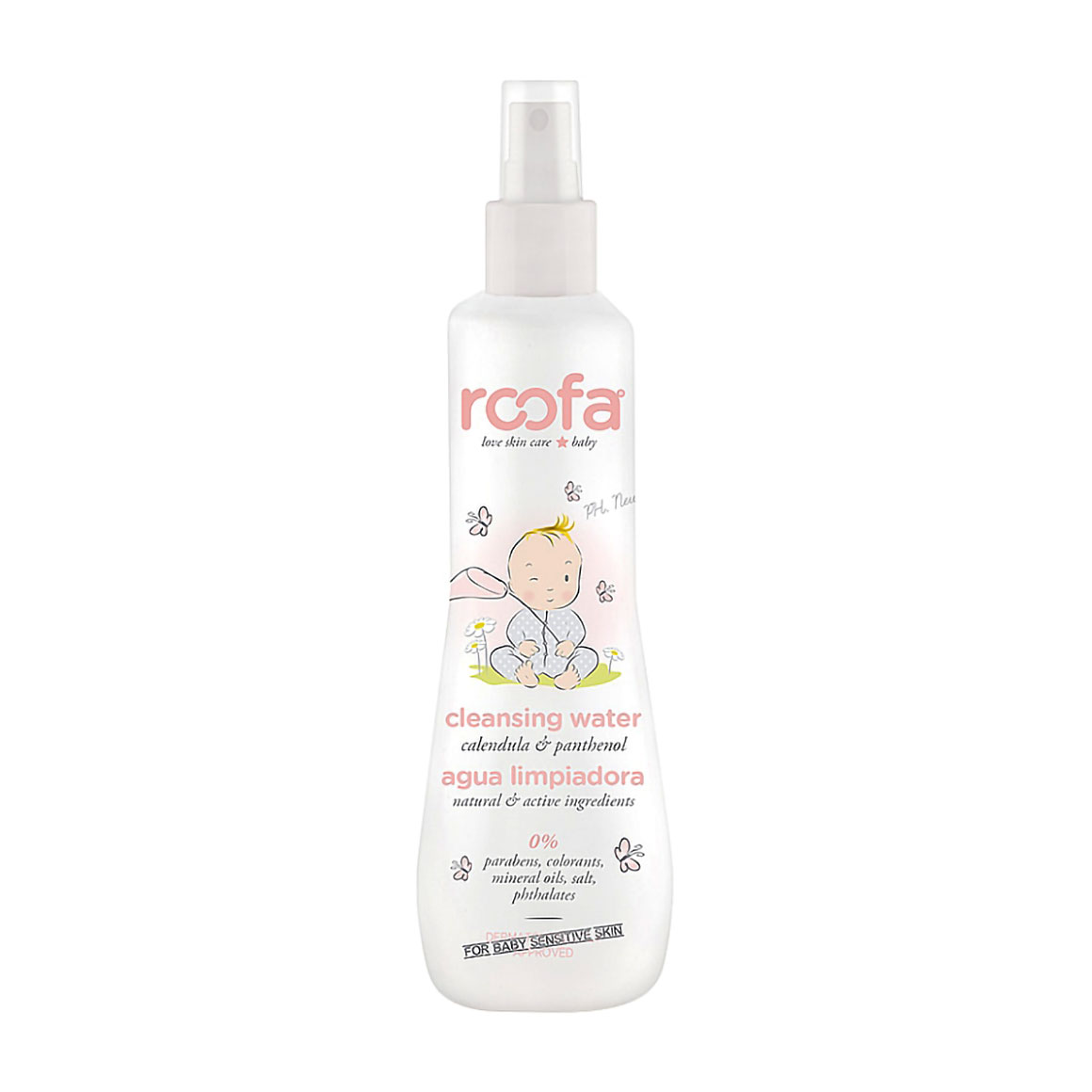 Дитяча очищувальна вода для чутливої шкіри Roofa Cleansing Water з календулою, 200 мл