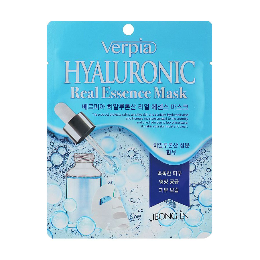 

Тканинна маска для обличчя Juno Verpia Hyaluronic Real Essence Mask з гіалуроновою кислотою, 20 мл