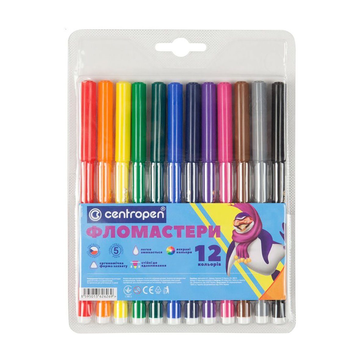 

Набір кольорових фломастерів Centropen 12 кольорів (7790/12)
