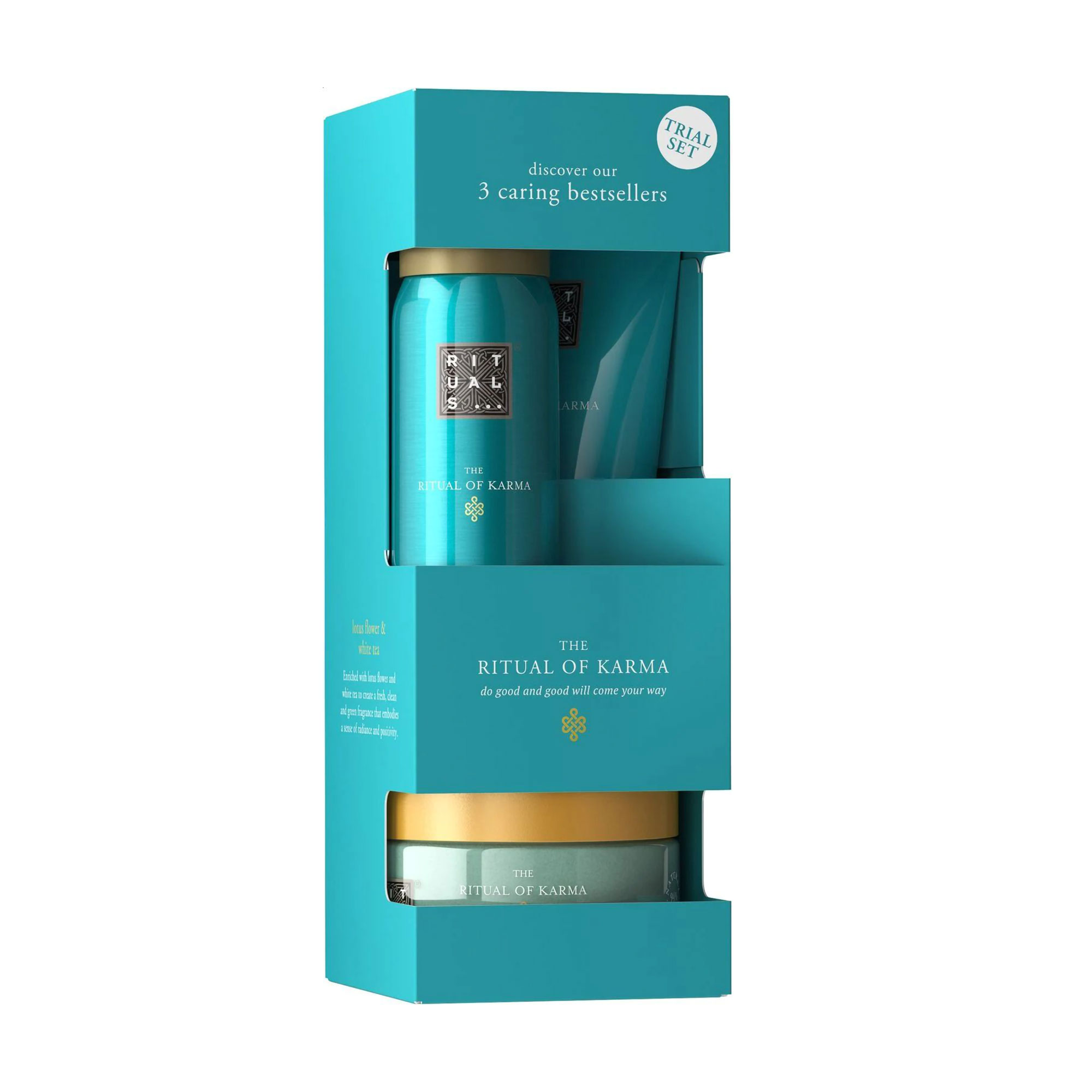 

Набір для тіла Rituals The Ritual Of Karma Trial Set (гель-піна для душу, 50 мл + крем, 70 мл + скраб, 125 г)