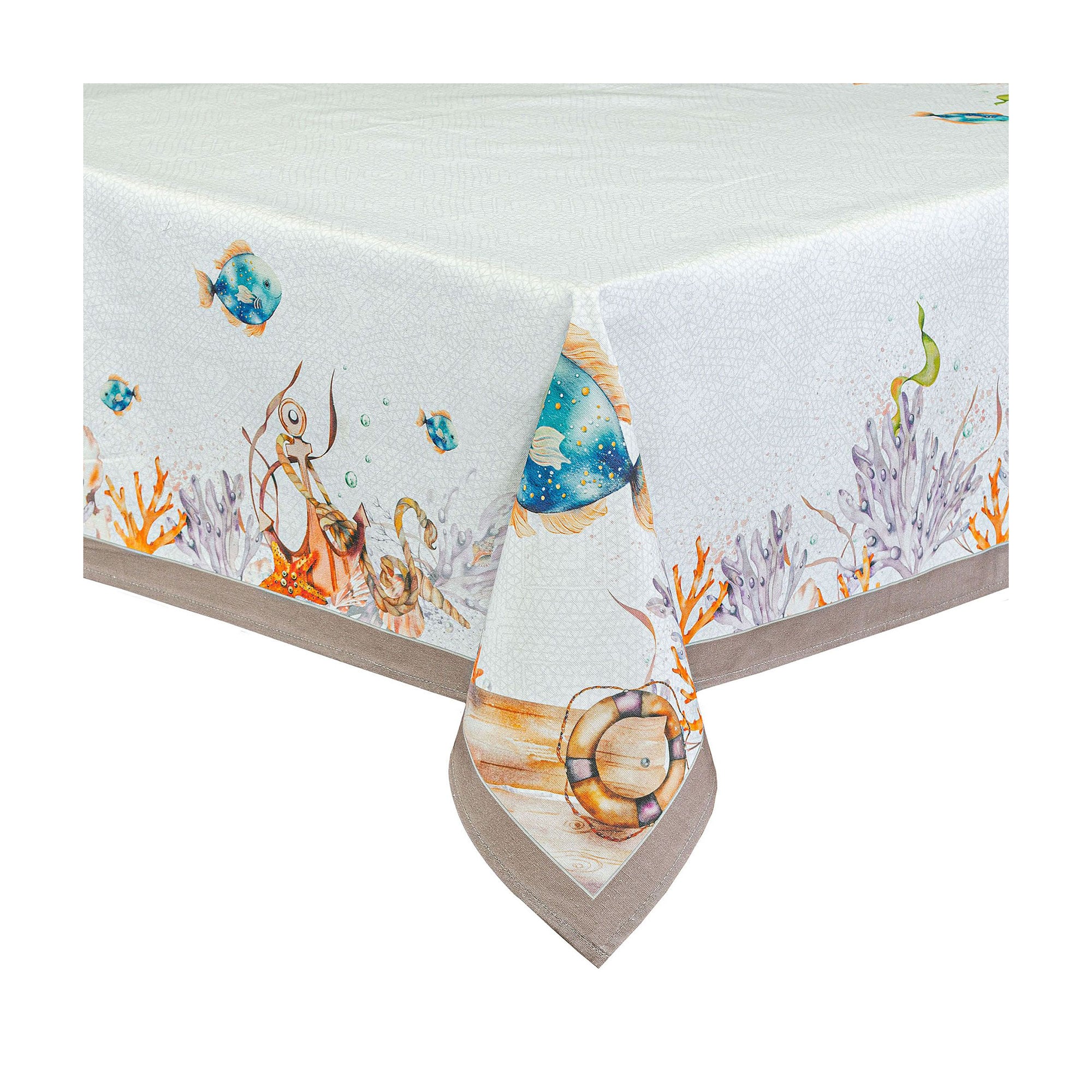 

Кухонна скатертина Home Line Риба-метелик, коричневий, 120*150 см (напівпанама) (196797)