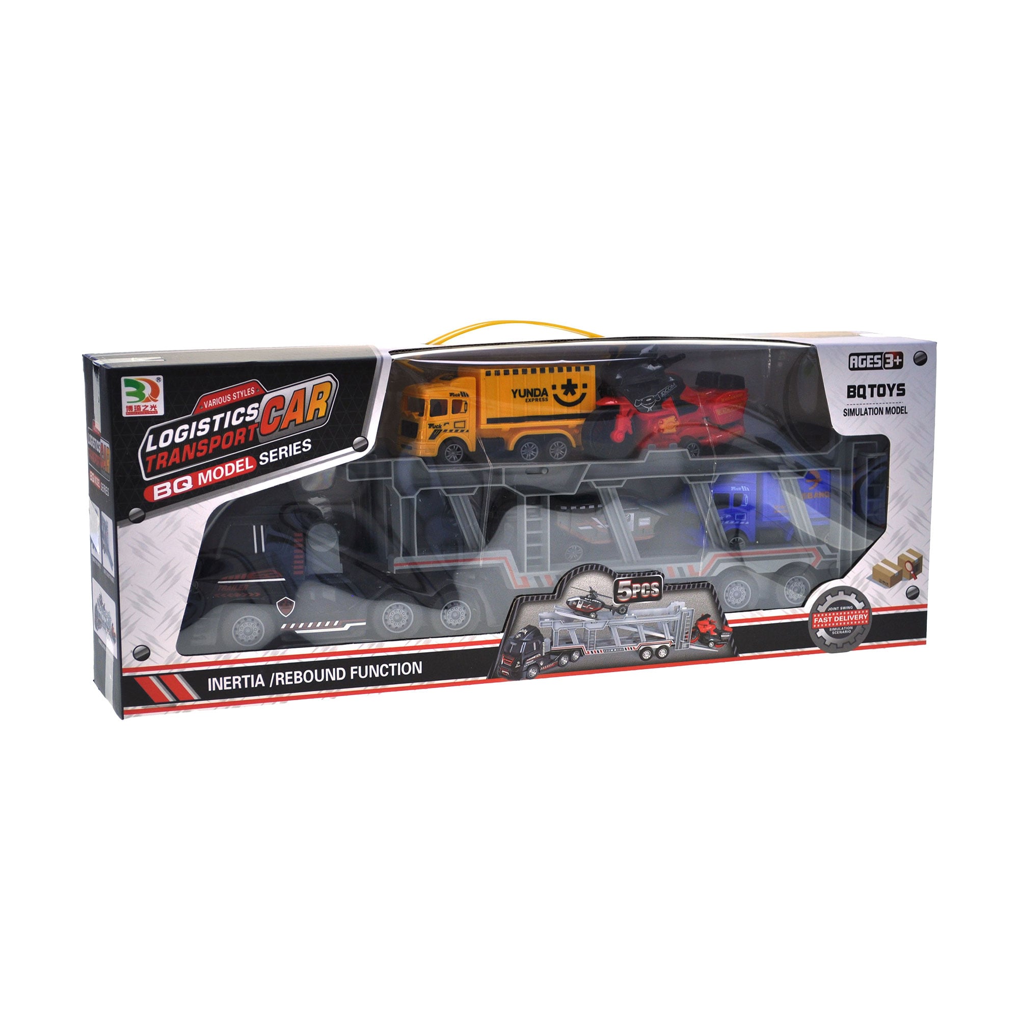 

Дитяча іграшка YG Toys Автовоз з машинками, інерційний, в коробці, від 3 років (BQ700-37)