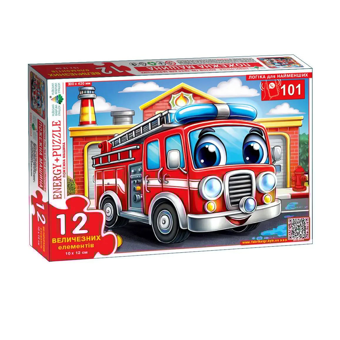 

Пазли Київська Фабрика Іграшок Пожежна машина, 12 елементів, від 2 років (Паз6537)