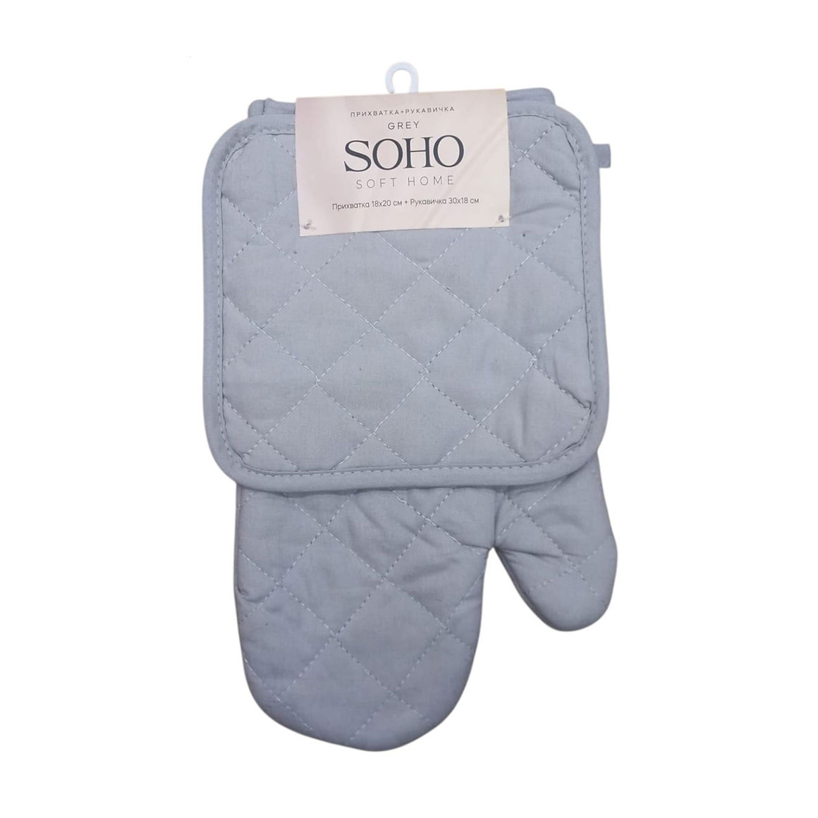 

Набір кухонного текстилю Soho Grey (прихватка, 1 шт + рукавичка, 1 шт) (7096883)