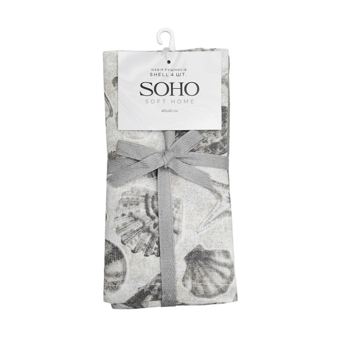 

Набір кухонних рушників бавовняних Soho Shell, 40*40 см, 4 шт (7053755)