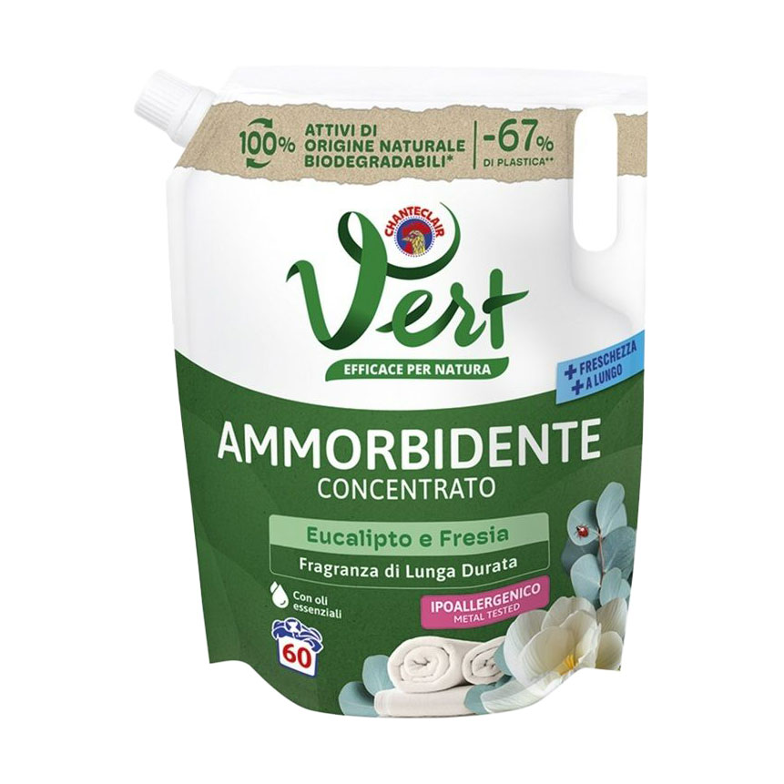 

Концентрований пом'якшувач для тканин Chanteclair Vert Евкаліпт та фрезія, 60 циклів прання, 1.2 л (запаска)