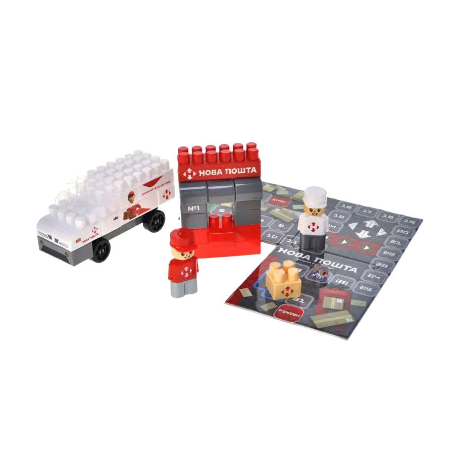 

Конструктор блочний Qbee Block & Steps: НОВА ПОШТА. Поштомат Майбутнього + ходилка і гра 3 в 1, 42 деталі, від 3 років (QB300-107)