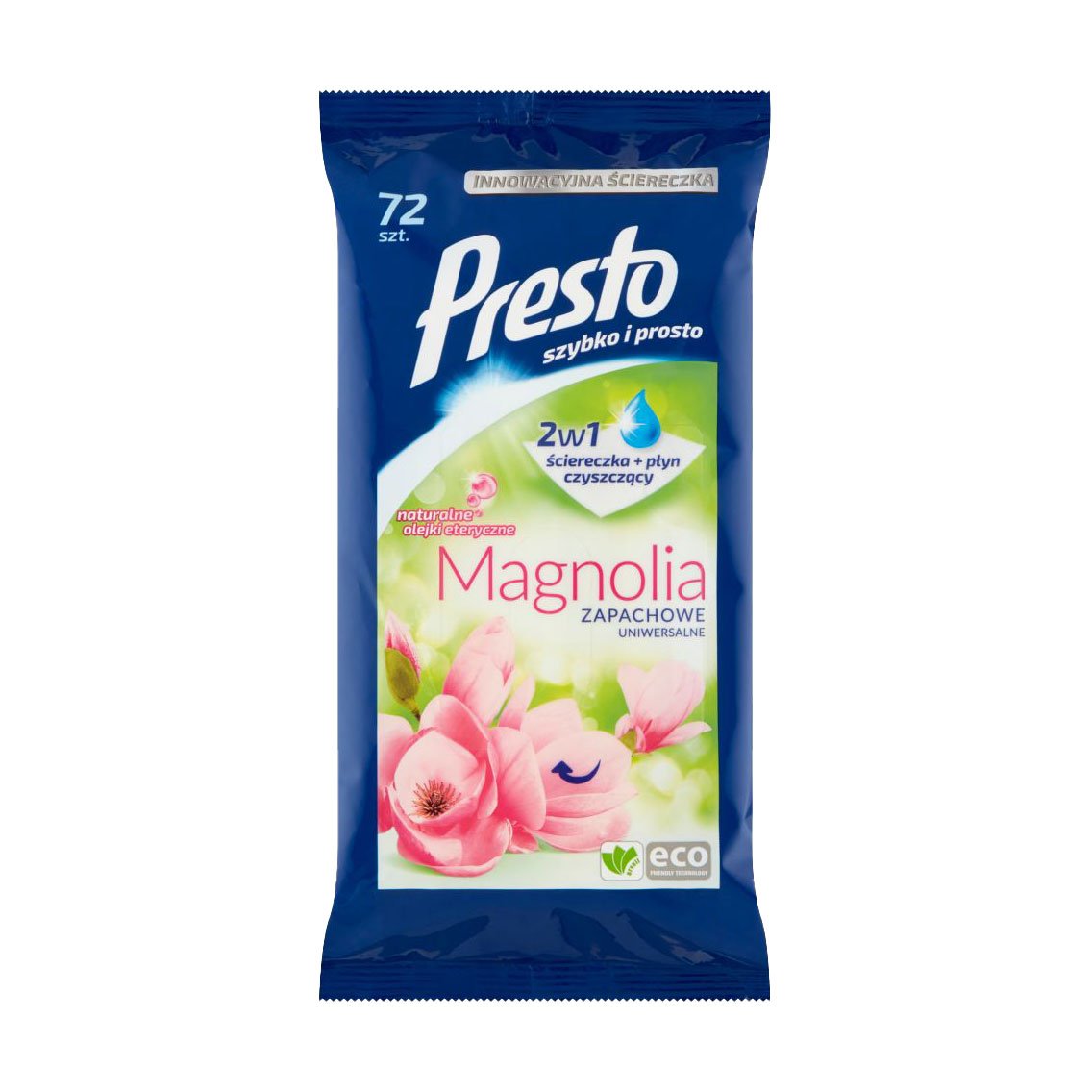 

Універсальні вологі серветки для прибирання Presto Магнолія, 72 шт