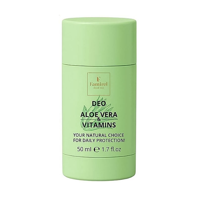 

Дезодорант-стік Famirel жіночий, без алюмінію, з алое вера та вітамінами, 50 мл
