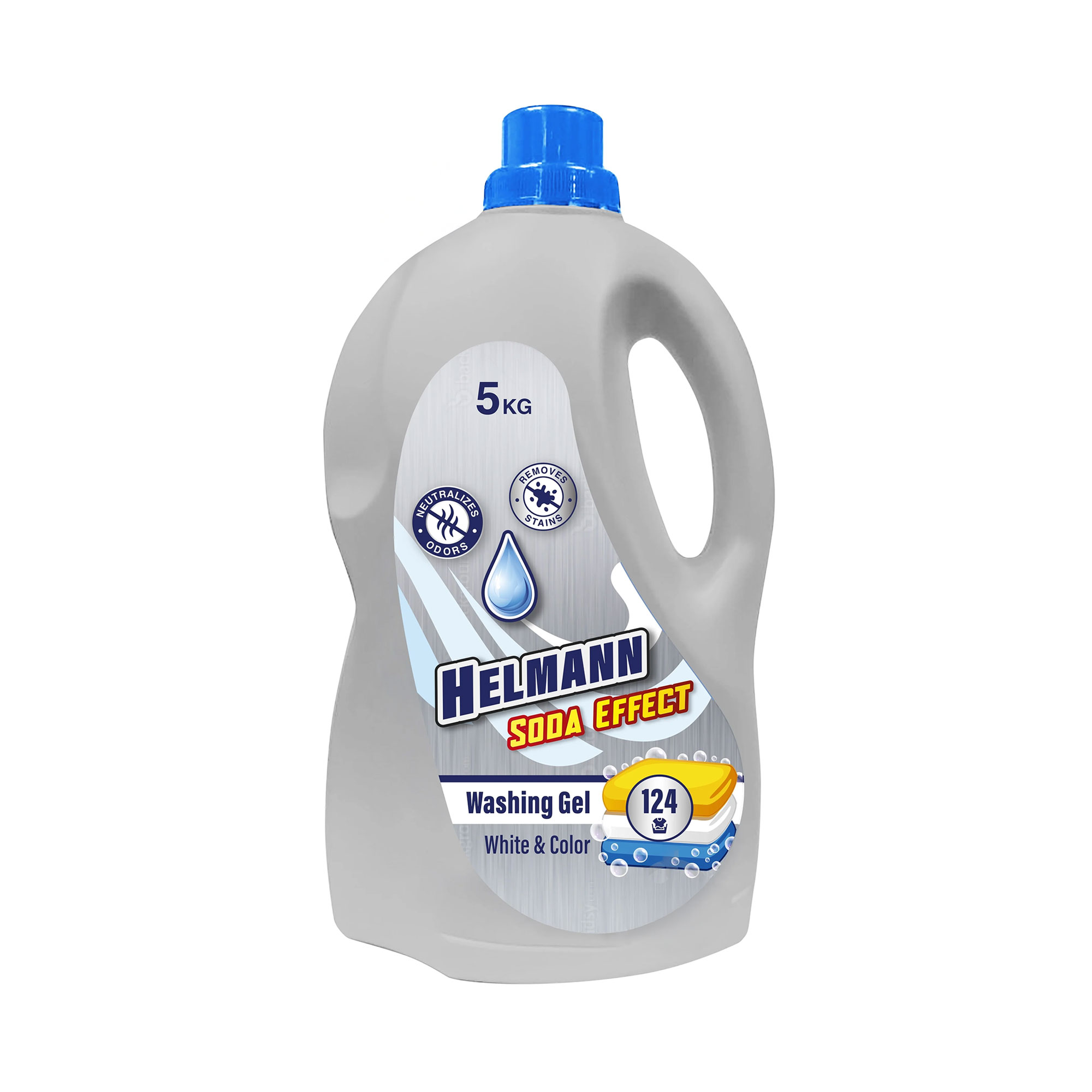 

Рідкий засіб для прання Helmann Soda Effect для білих та кольорових речей, 124 цикли прання, 5 кг