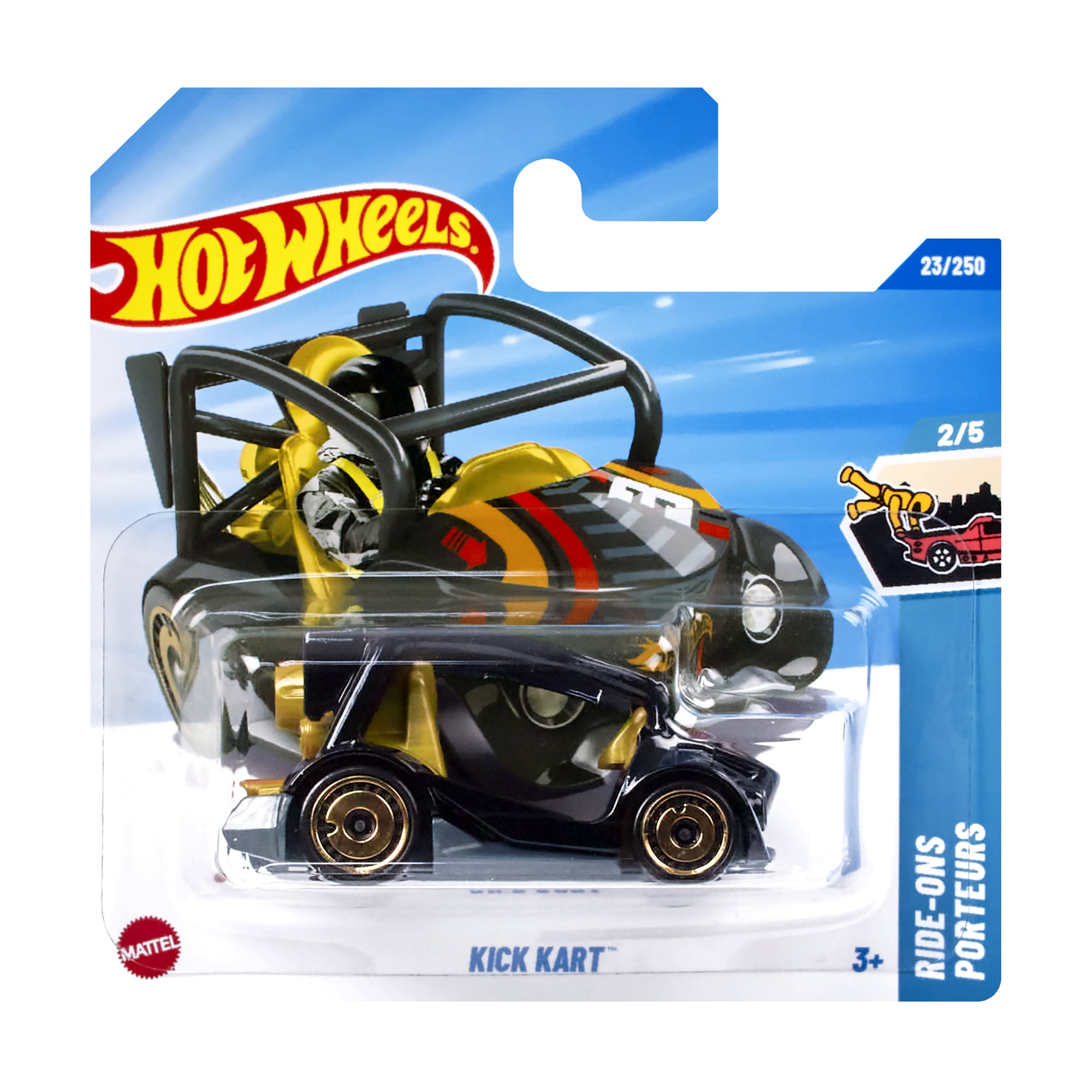 

Базовий автомобіль Hot Wheels Kick Kart, чорний, від 3 років, 11*3.5*11 см (5785)