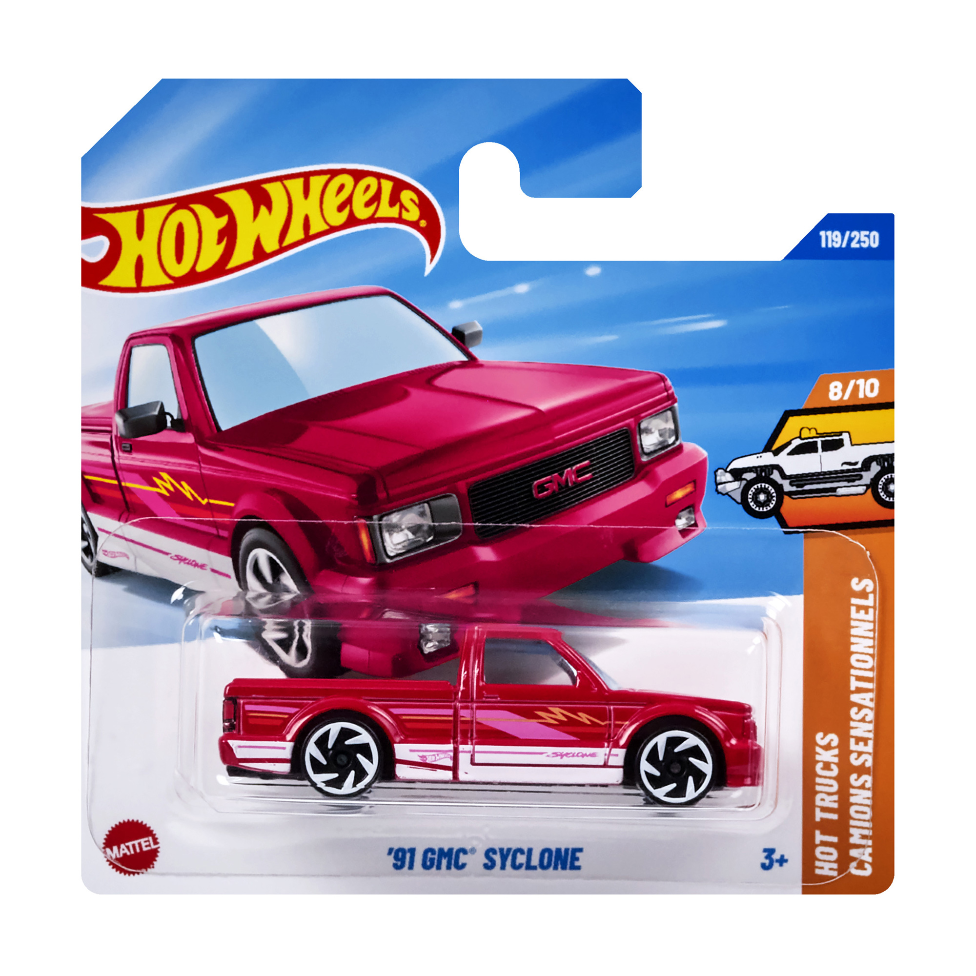 

Базовий автомобіль Hot Wheels 91 GMC Syclone, червоний, від 3 років, 11*3.5*11 см (5785)