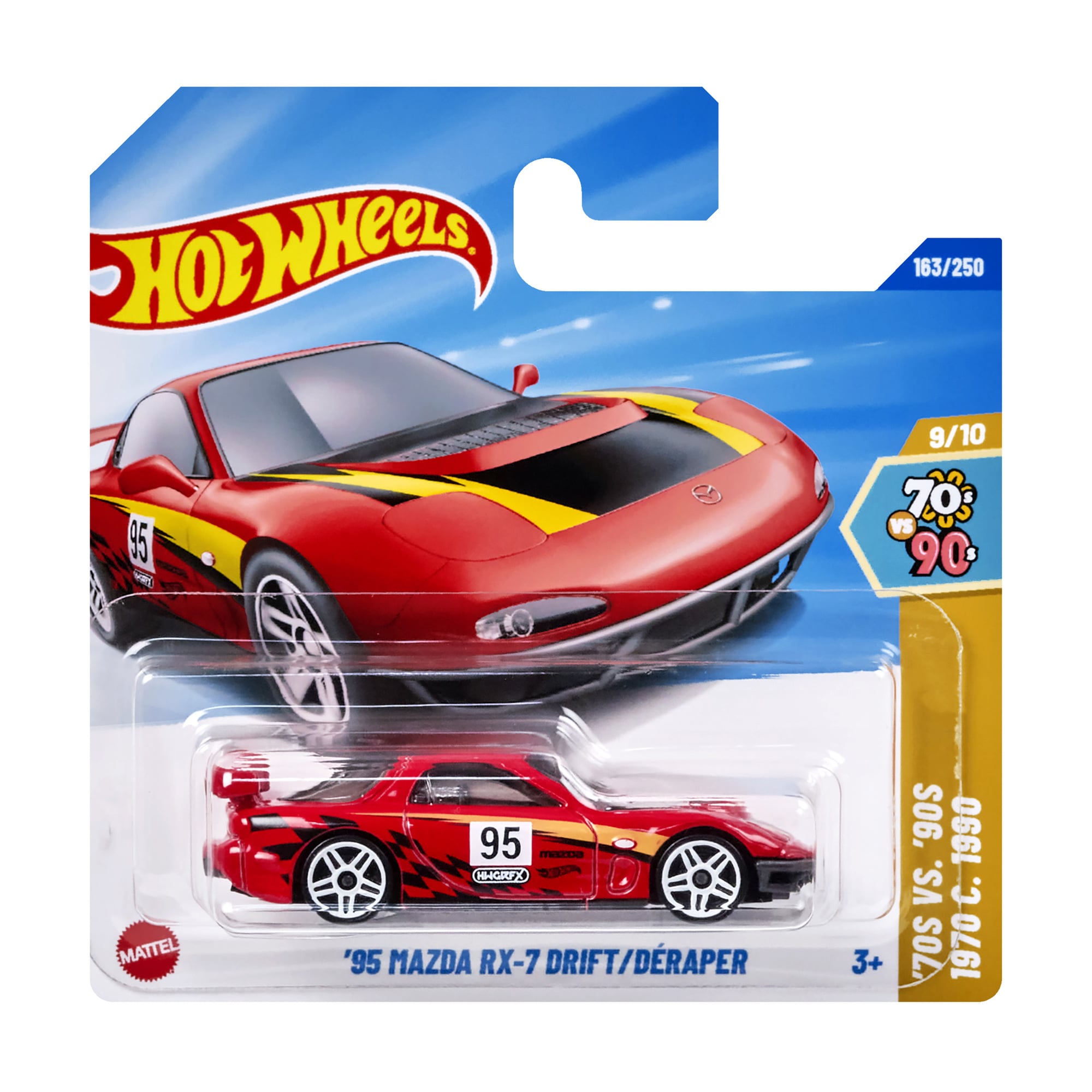 

Базовий автомобіль Hot Wheels 95 Mazda RX-7 Drift/Deraper, червоний, від 3 років, 11*3.5*11 см (5785)