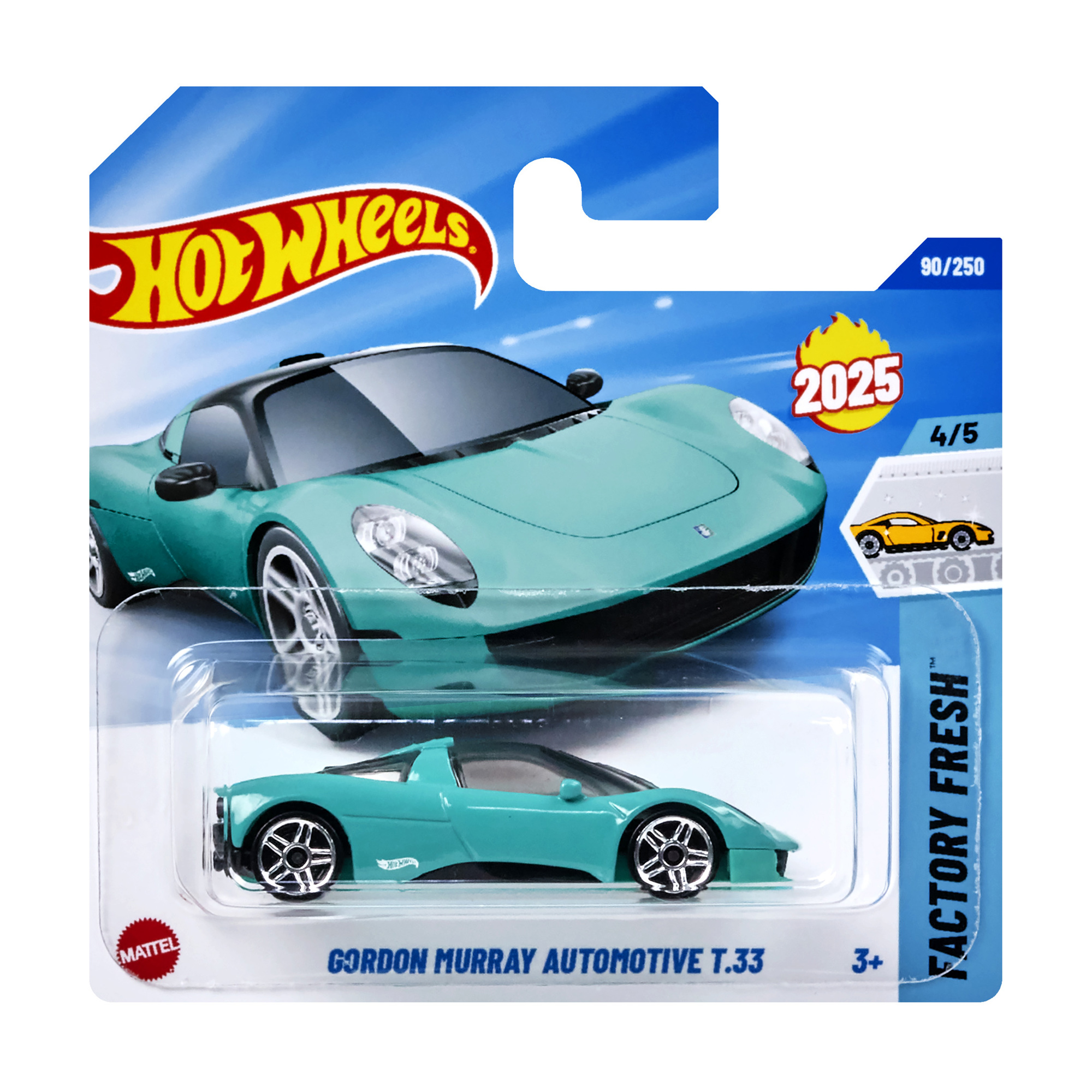 

Базовий автомобіль Hot Wheels Gordon Murray Automobile T.33, бірюзовий, від 3 років, 11*3.5*11 см (5785)